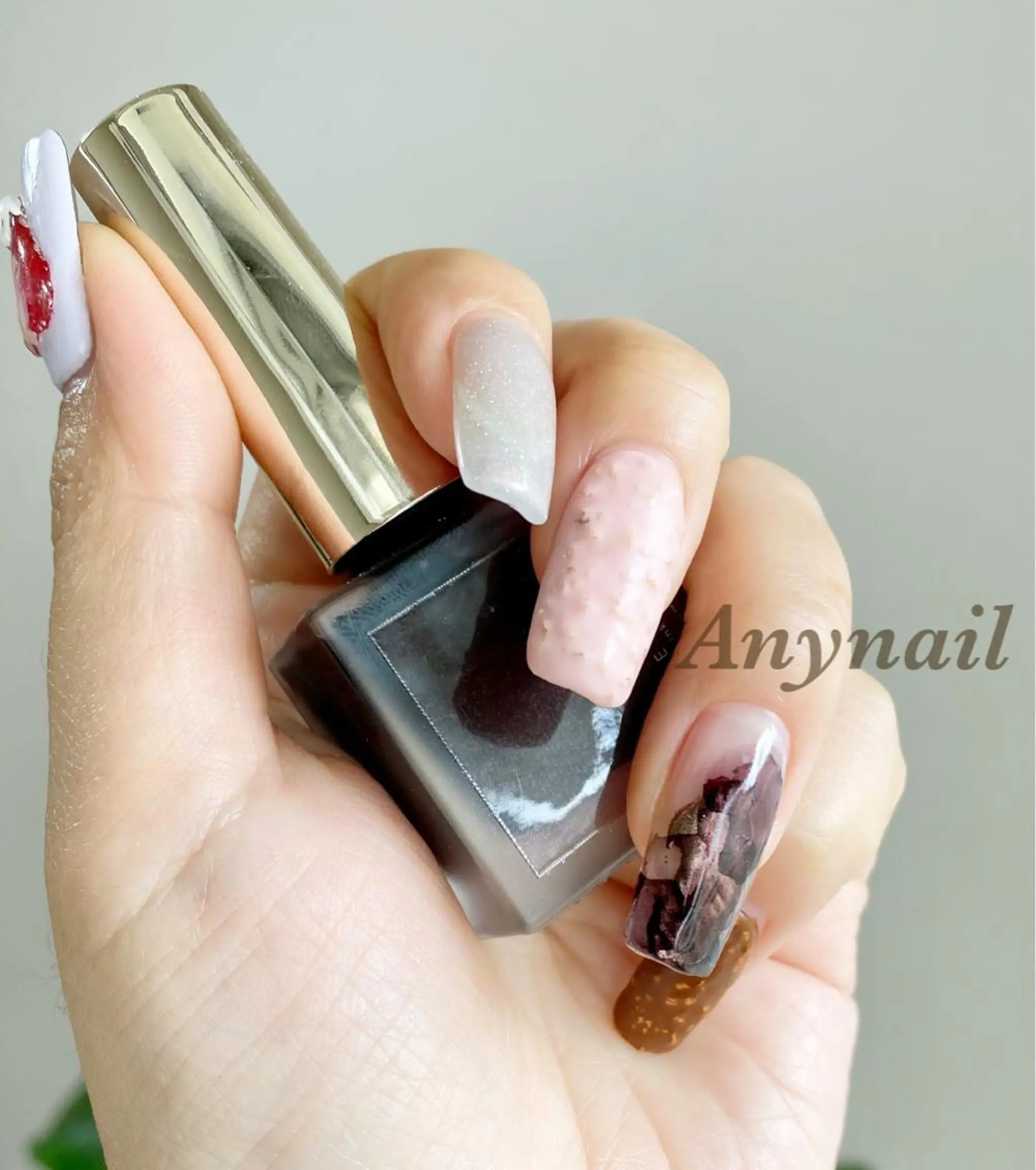 ネイル ブルー ミラーネイル ニュアンスネイル 岩澤 恵子のネイルデザイン