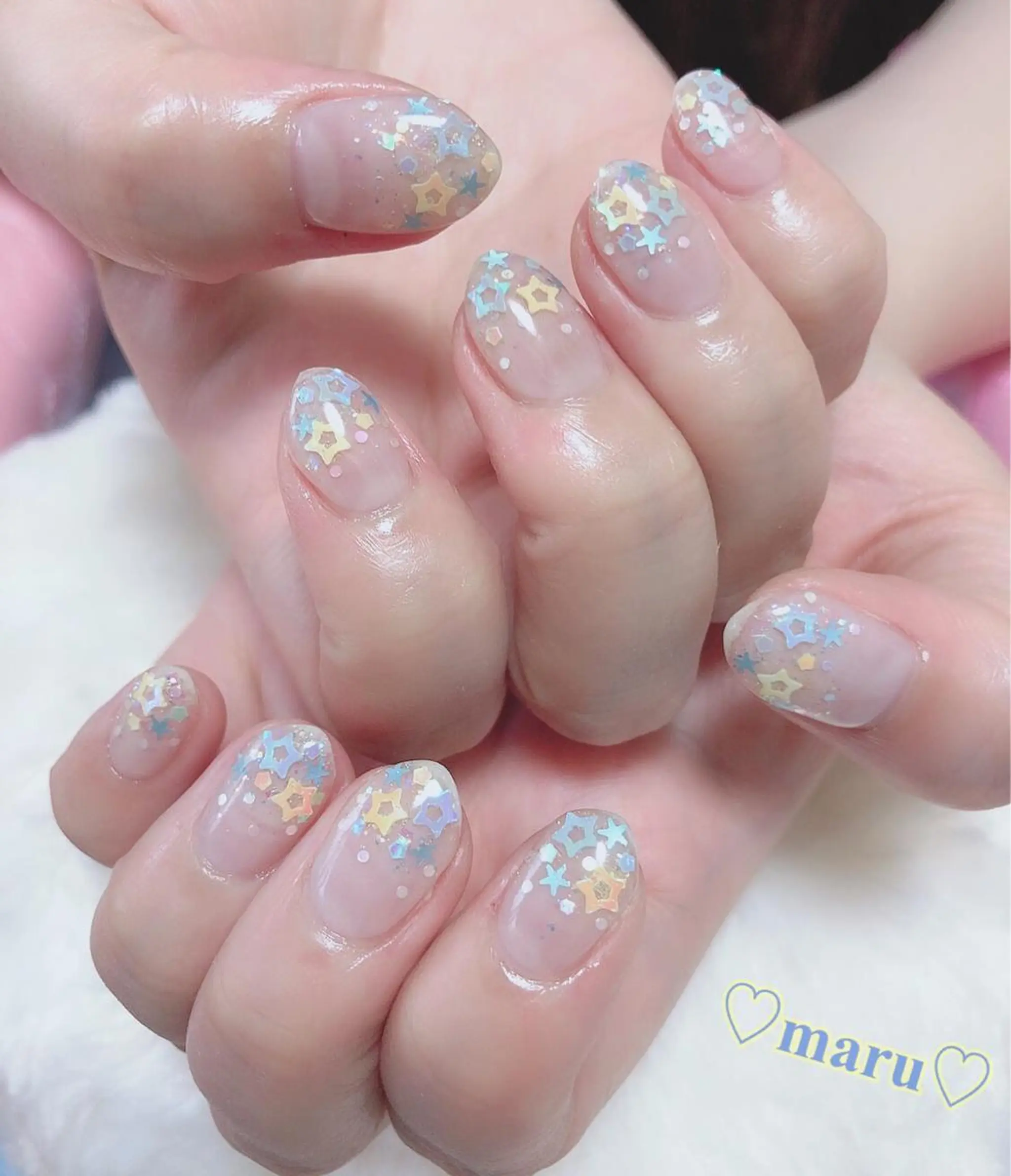 ネイル 持ち込み ハンドネイル フットネイル まるみ ♡のネイルデザイン