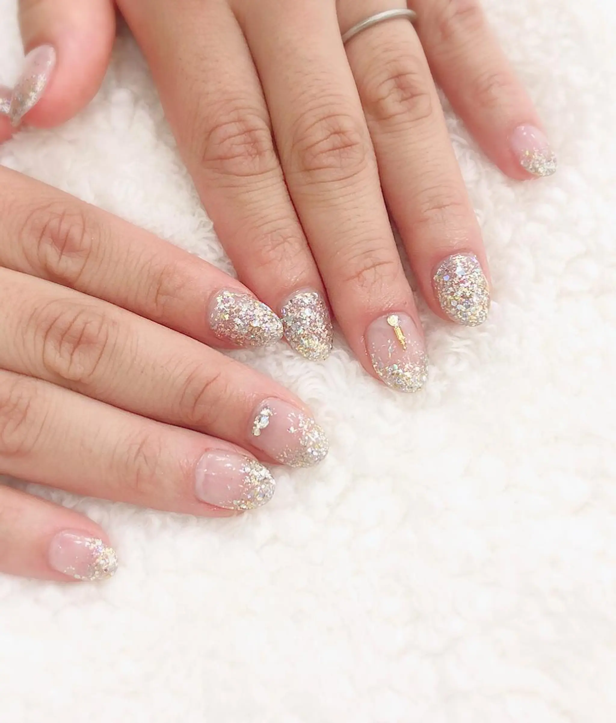 ネイル ジェルネイル ラメ(グリッター) ラメグラデーション スカルプネイル nail salon Regaosのネイルデザイン