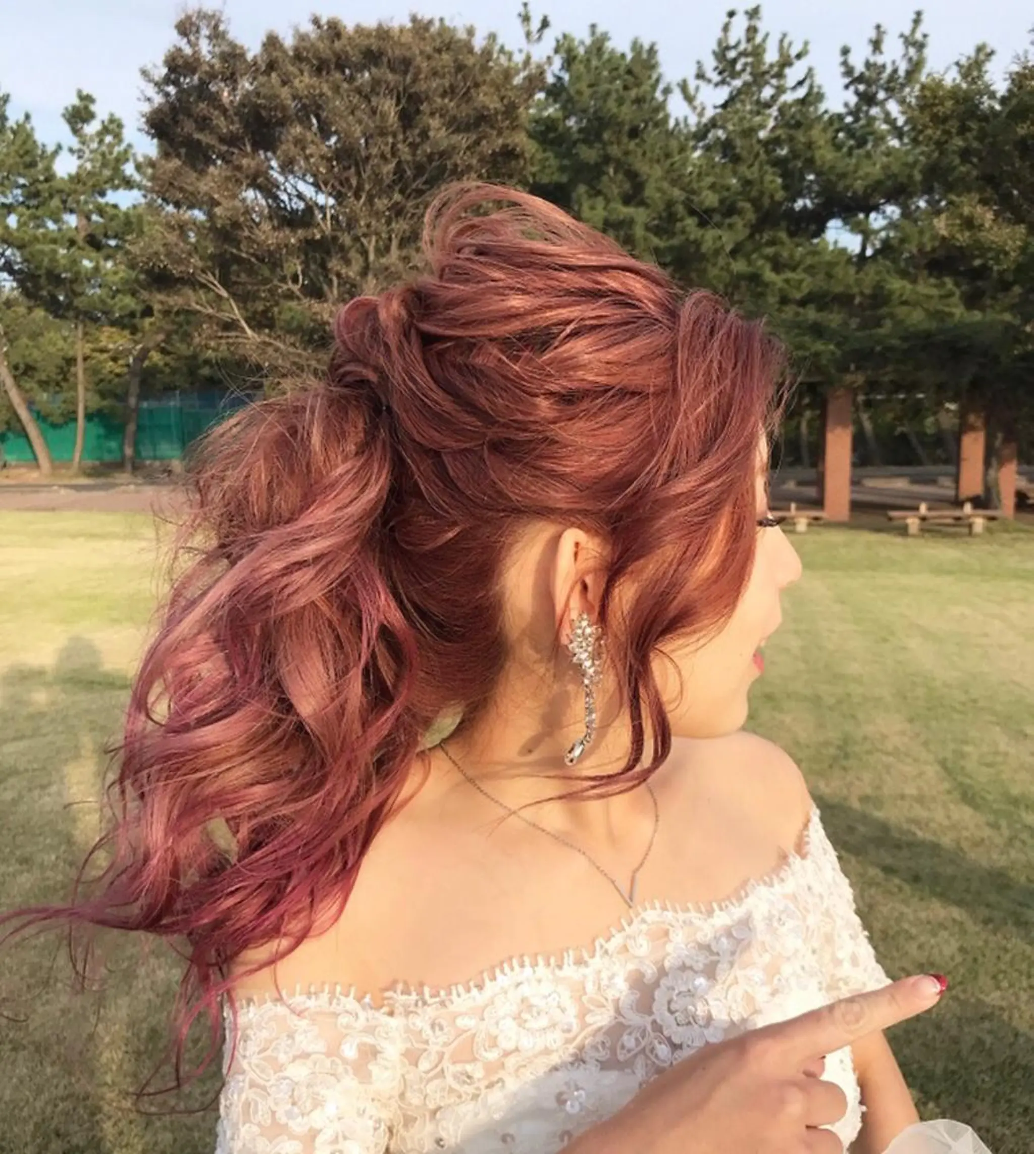カラー ヘアアレンジ 結婚式・ブライダル ヘアセット 玉木 育実のヘアスタイル