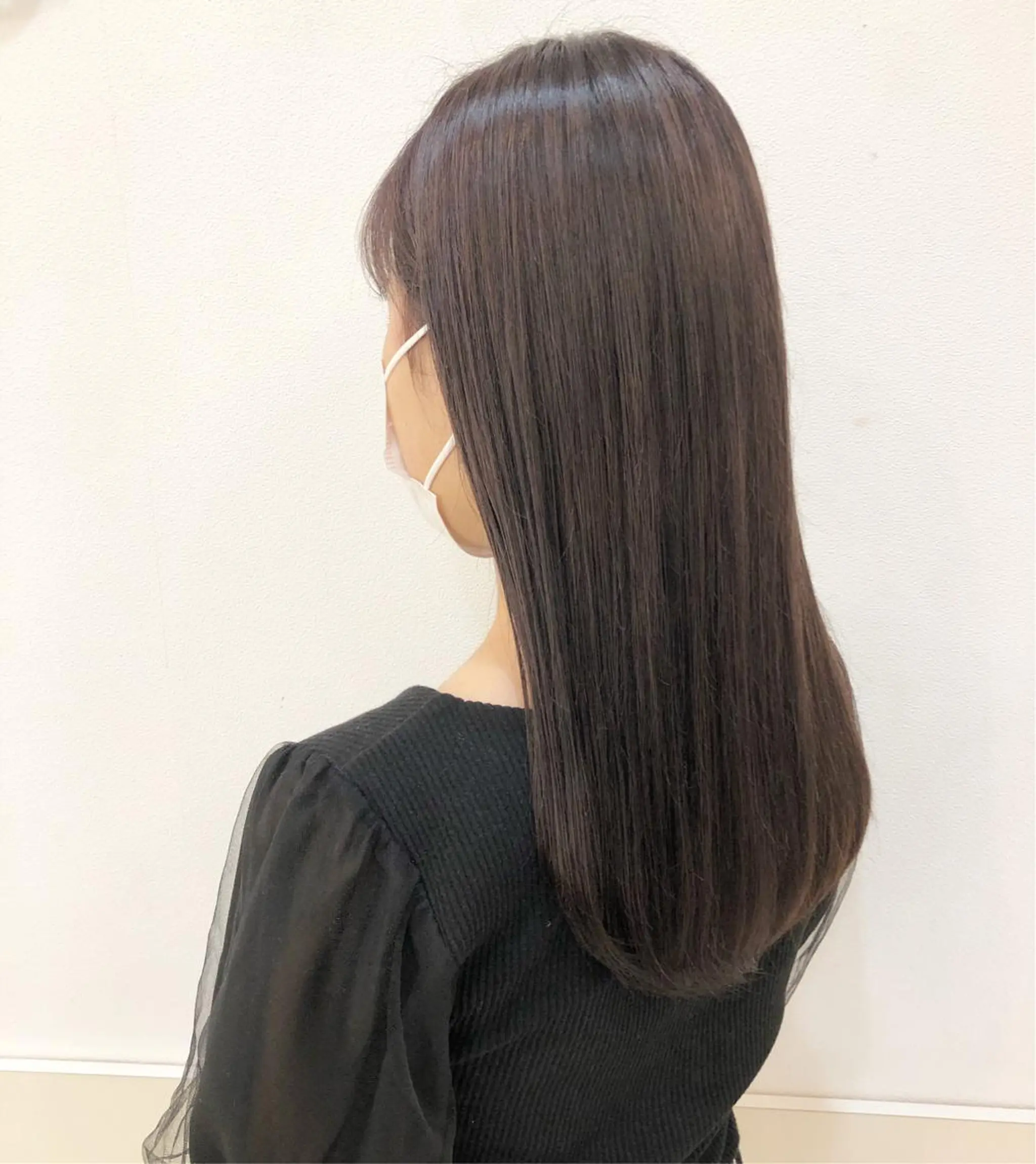 セミロング カラー カット ヘッドスパ 内田温子大人女性 ハイライト、ボブのヘアスタイル