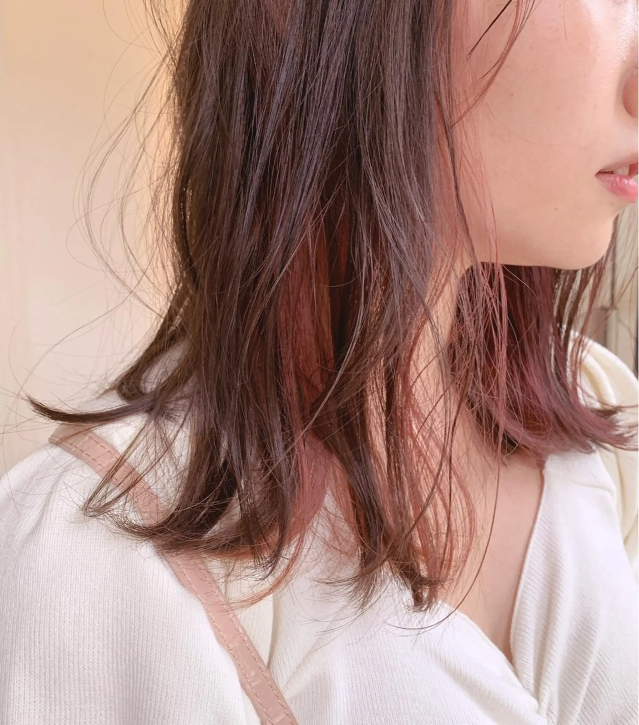 ミディアム カラー ヘアアレンジ ベージュカラー ピンクカラー ピンクベージュ JYUNESU表参道所属・似合わせhair🔸 アサダ　タカコ🔸のヘアスタイル