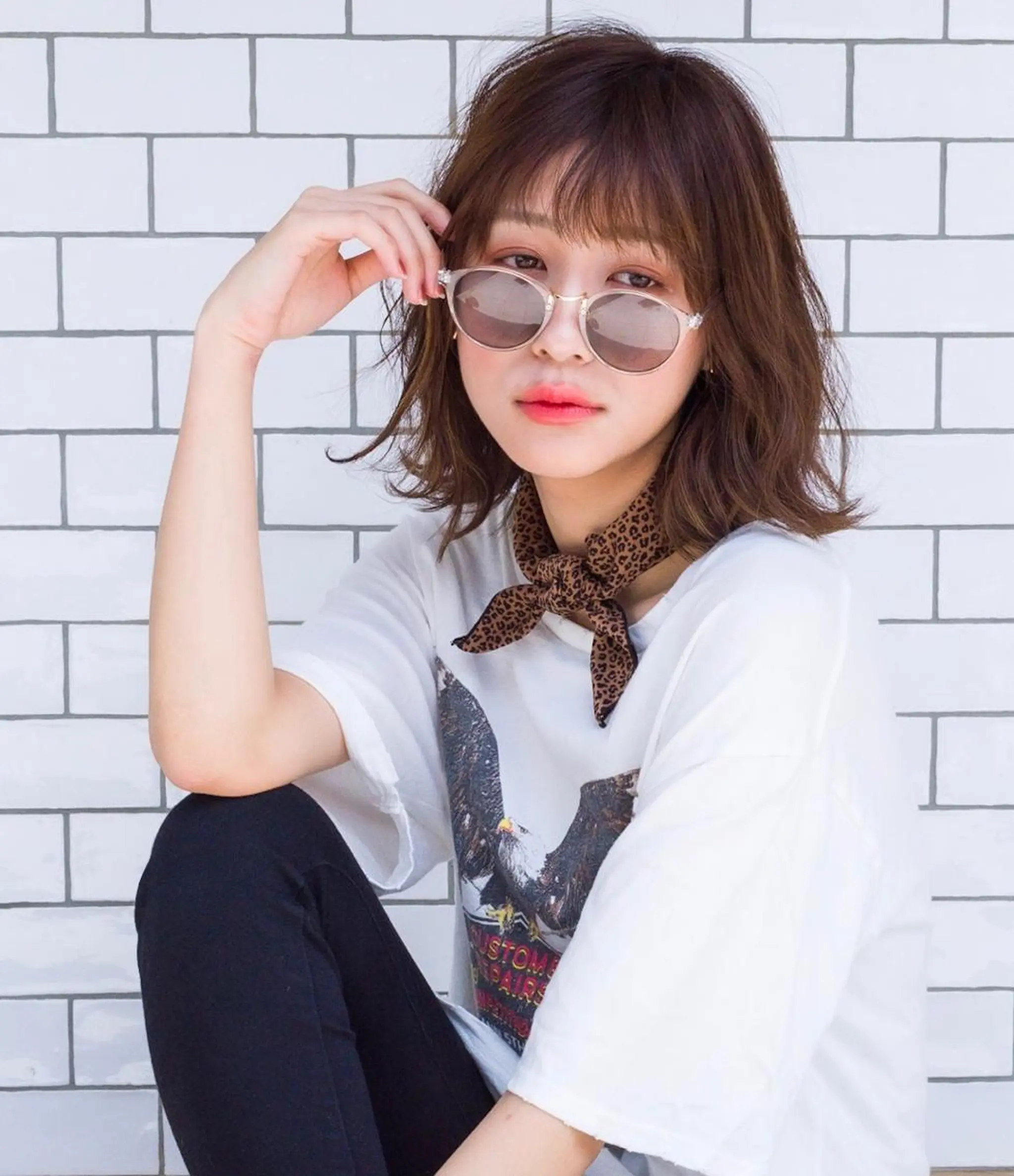 ミディアム カラー パーマ 透明感カラー 外国人風カラー 竹嶌 健吾のヘアスタイル