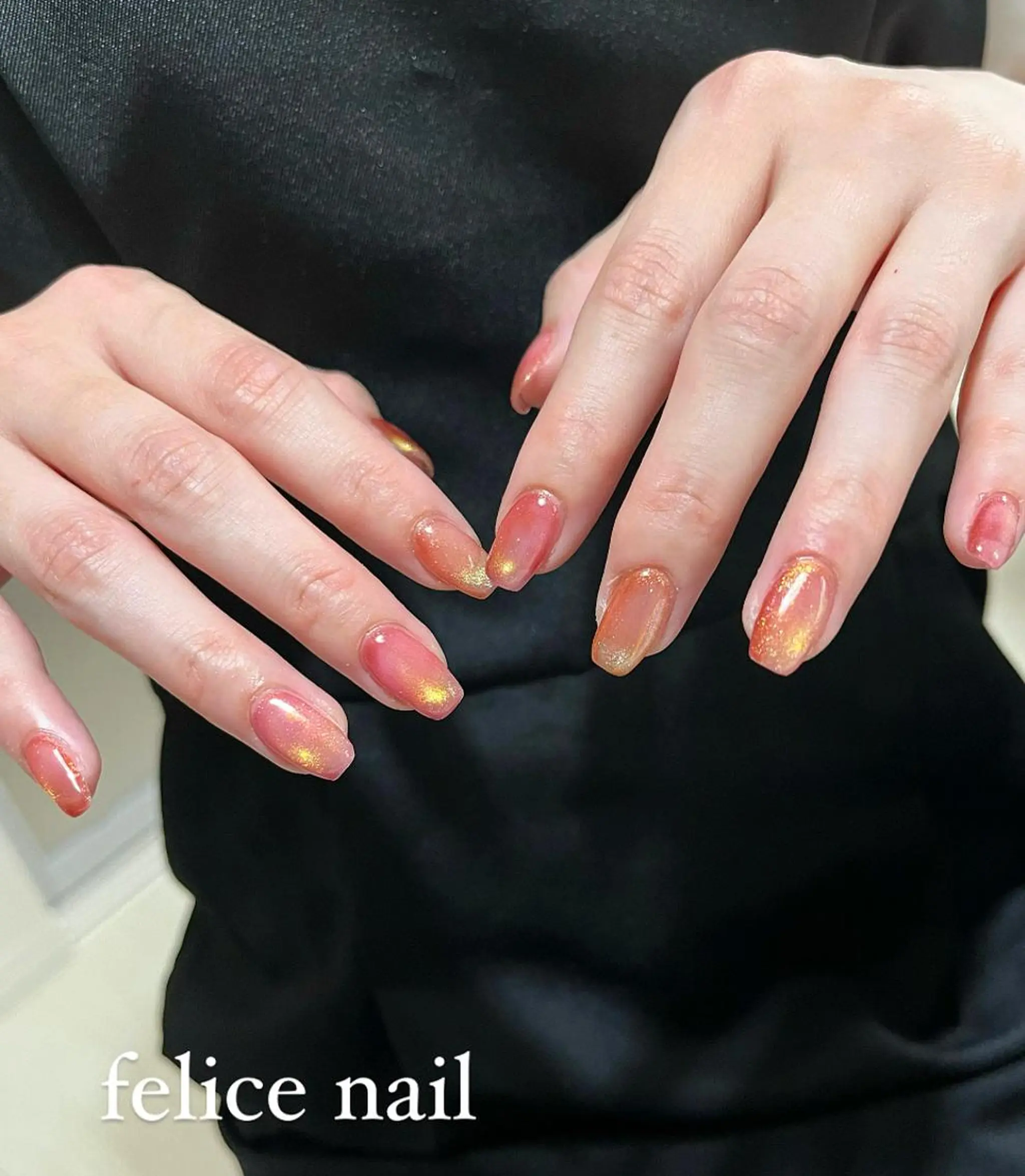 ネイル マグネットネイル ニュアンスネイル オフィスネイル ピンク 夏ネイル felice nailのネイルデザイン
