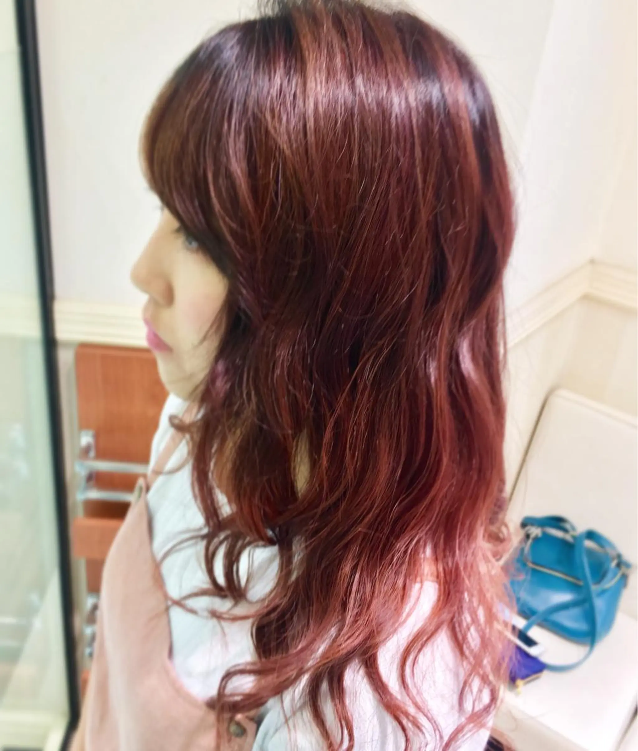 ロング カラー バレイヤージュ ピンクカラー レイヤーカット カット ヘアカラー N° jillva ♦️川端裕司♦️のヘアスタイル