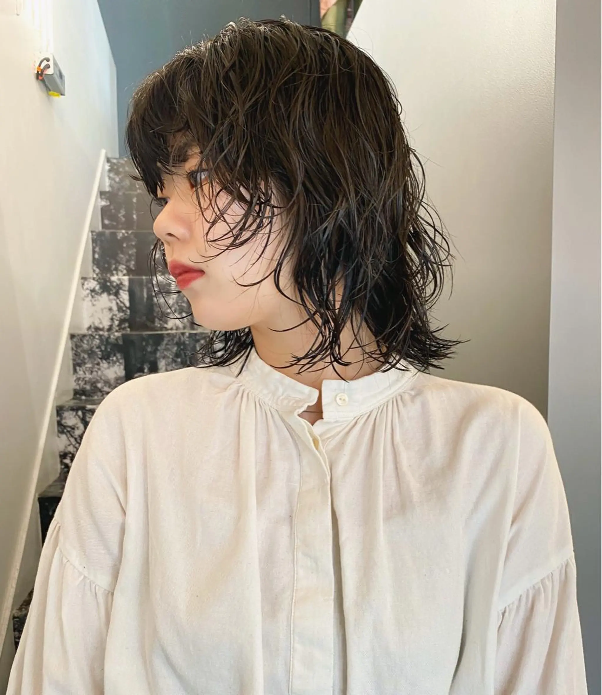 ミディアム パーマ カット パーマ レイヤー/パーマ /ウルフ/nabeのヘアスタイル
