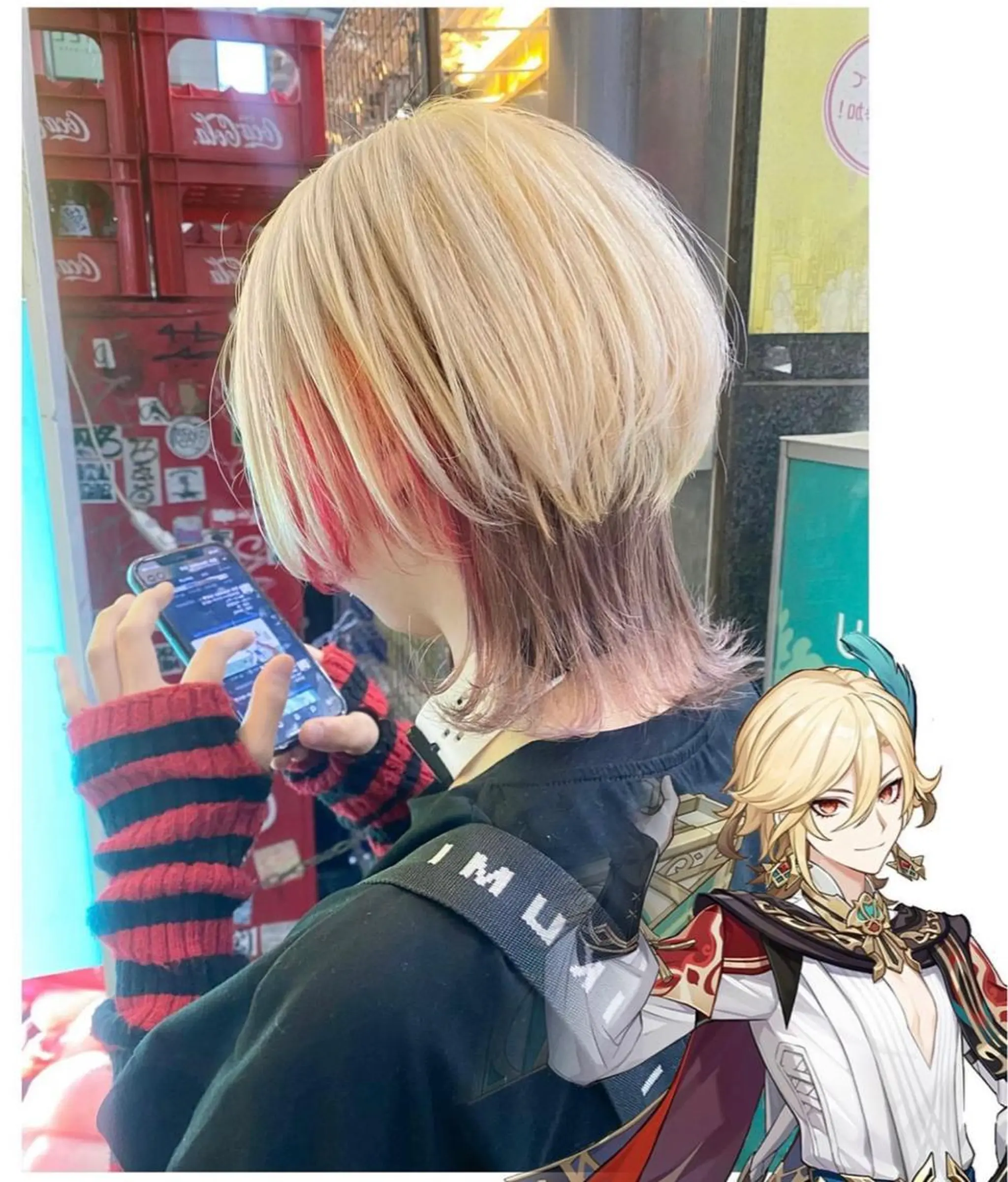 ショート カラー ウルフカット ヘアカラー GARU-ガル-所属・TSUNO🦖 派手髪/オタク美容師のヘアスタイル