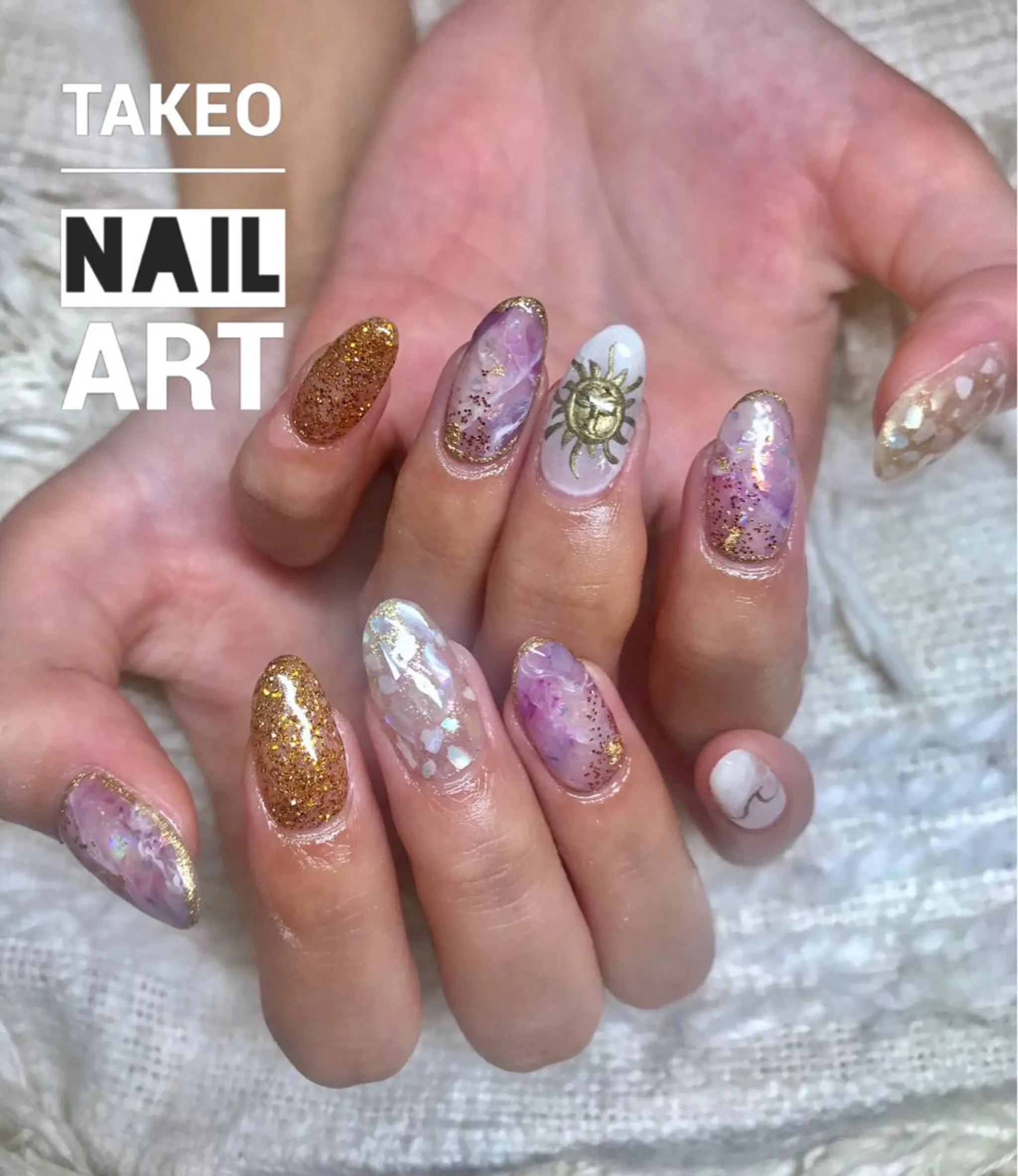 ミディアム ネイル マツエク・マツパ ニュアンスネイル nail&eye Aoのマツエク・マツパデザイン