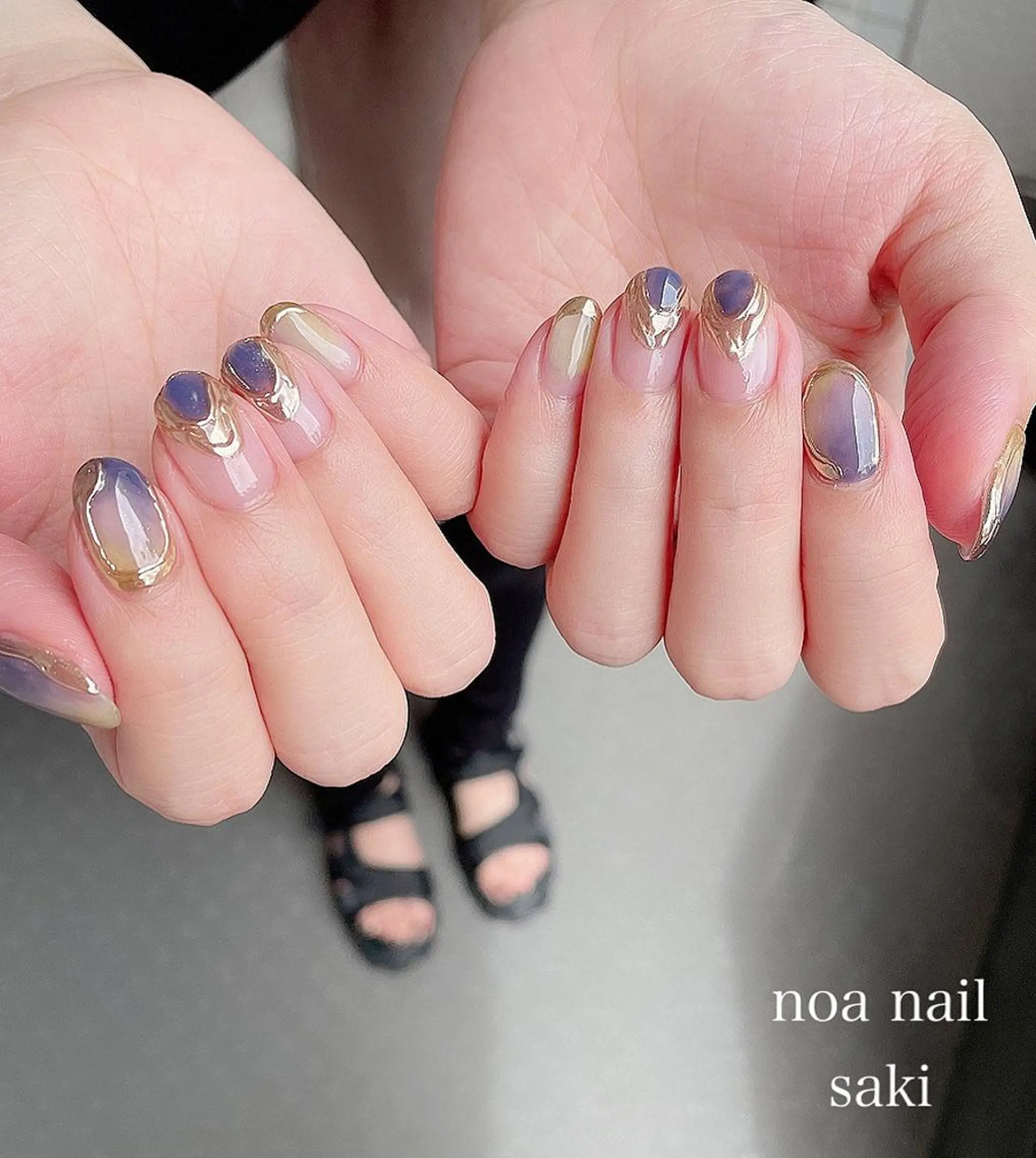 ネイル アートネイル オーロラネイル ジェルネイル 氷ネイル・うるうるネイル ミラーネイル nailsalon noa所属・nailsalon noaのネイルデザイン