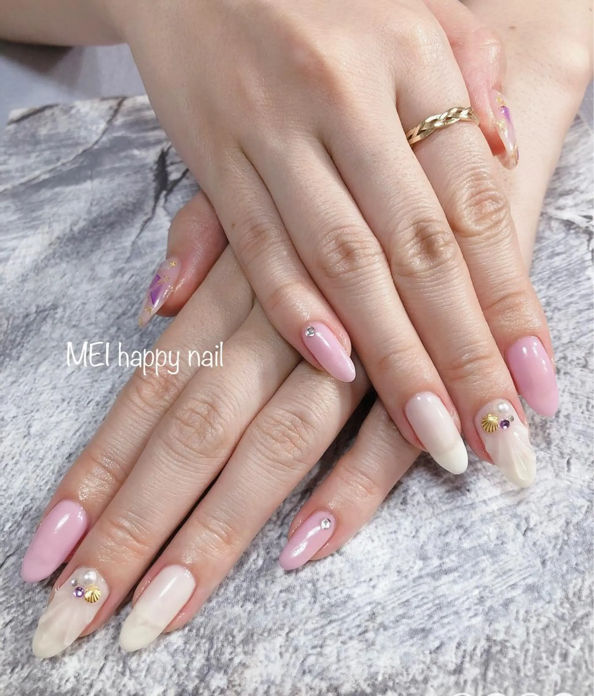 ネイル 北浦和 自爪育成ケアのネイルデザイン