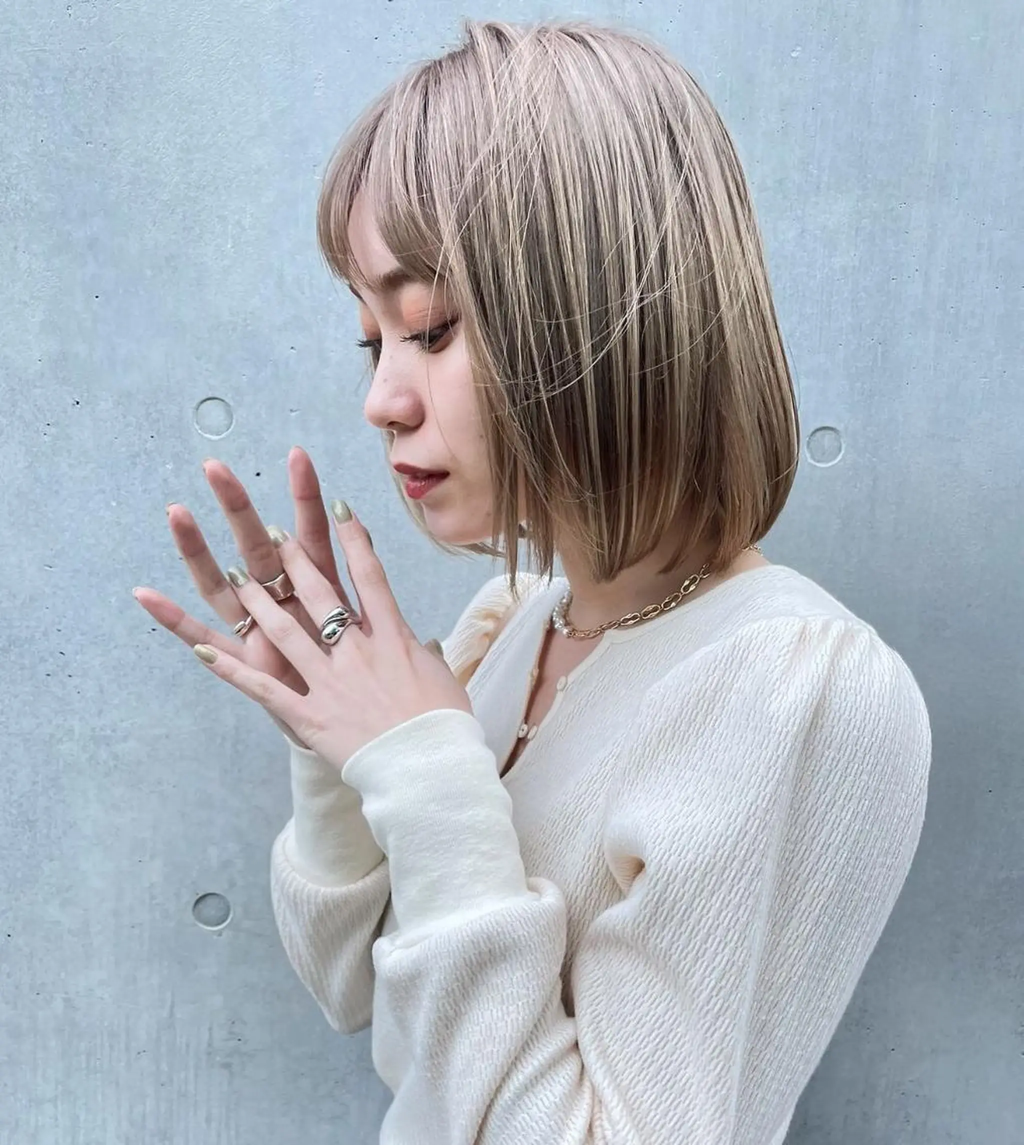 ミディアム カラー ヘアアレンジ 黒髪 ブリーチ 透明感カラー グラデーションカラー ハイライトカラー 韓国/髪質改善💘 櫻井かれんのヘアスタイル