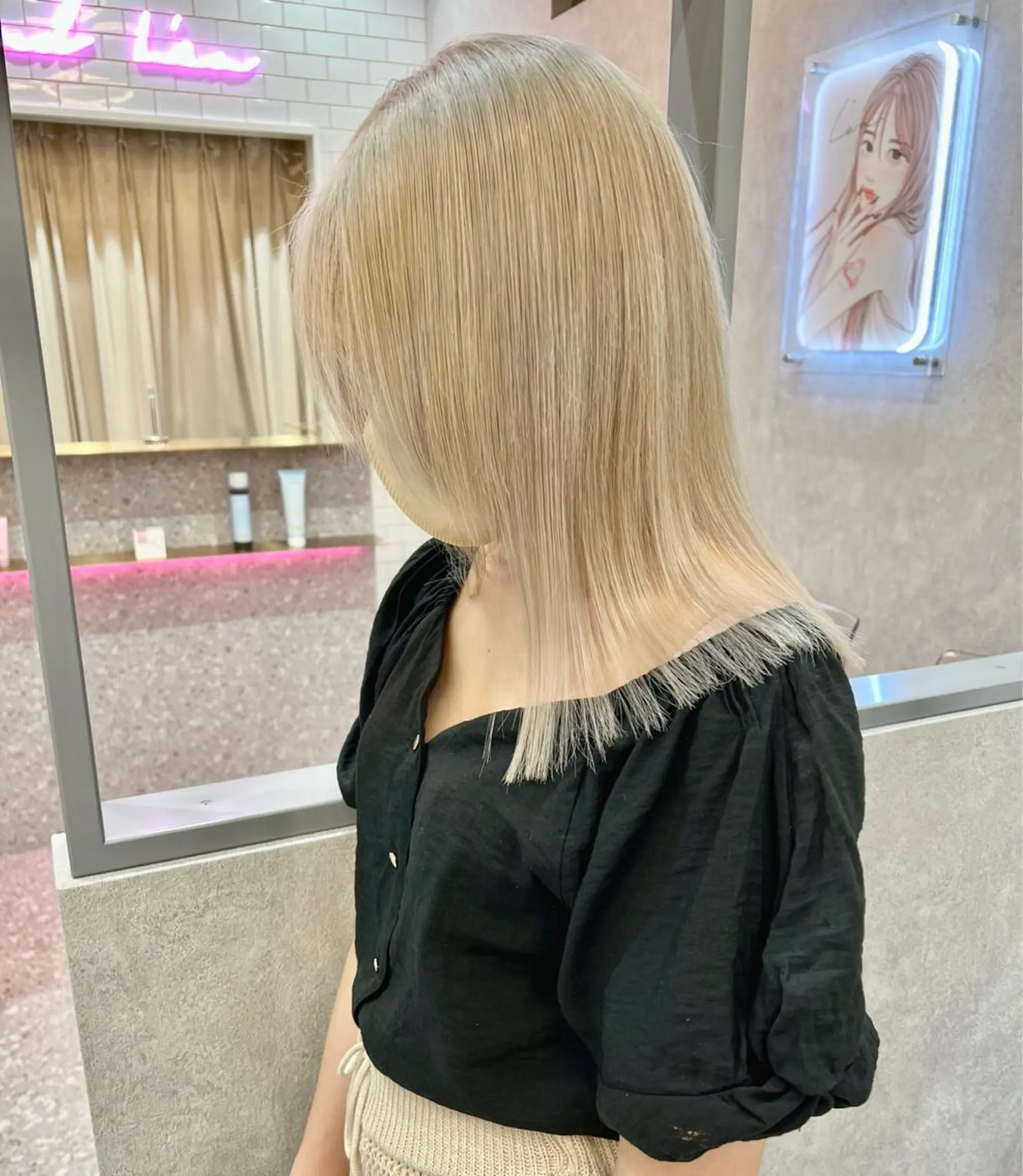 ミディアム カラー ヘアアレンジ ARIA💎縮毛矯正 ブリーチ💎複雑履歴のヘアスタイル