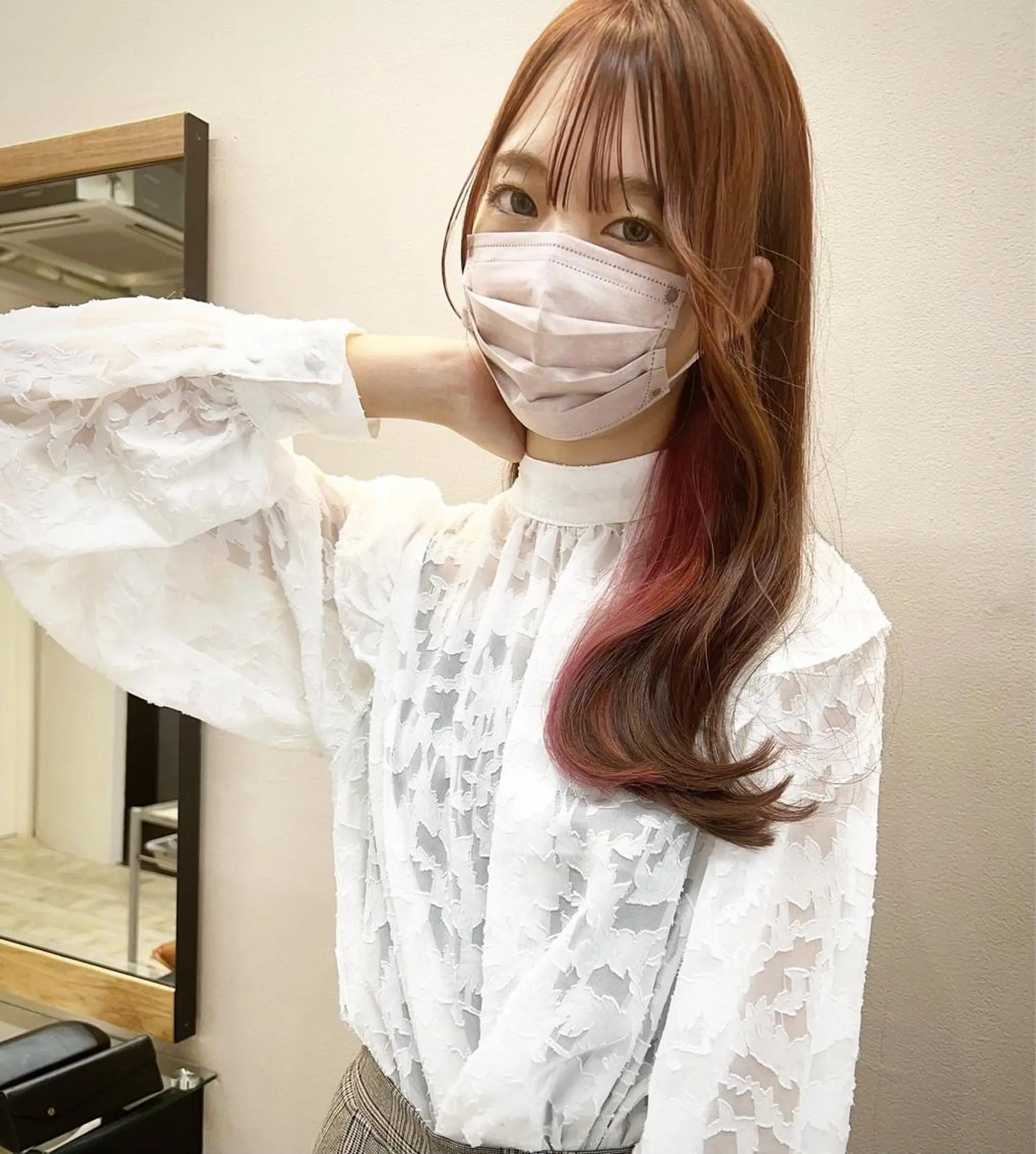 セミロング カラー インナーカラー 韓国風ヘア テトネ タカシのヘアスタイル