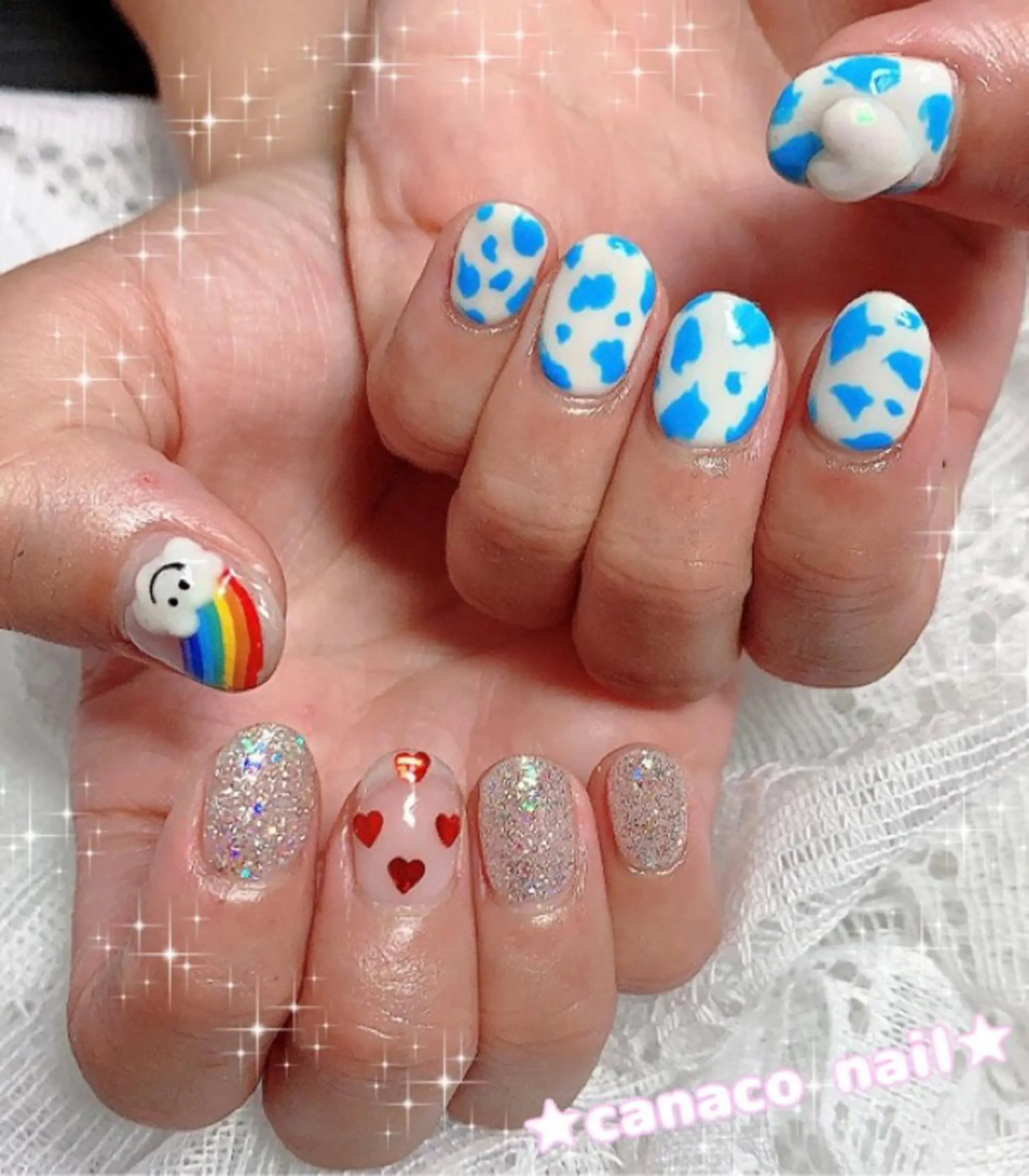 ネイル アートネイル ジェルネイル パラジェル ストーンネイル ハンドネイル ハンドケア Felice所属・ベテランネイル cnc  nailのネイルデザイン