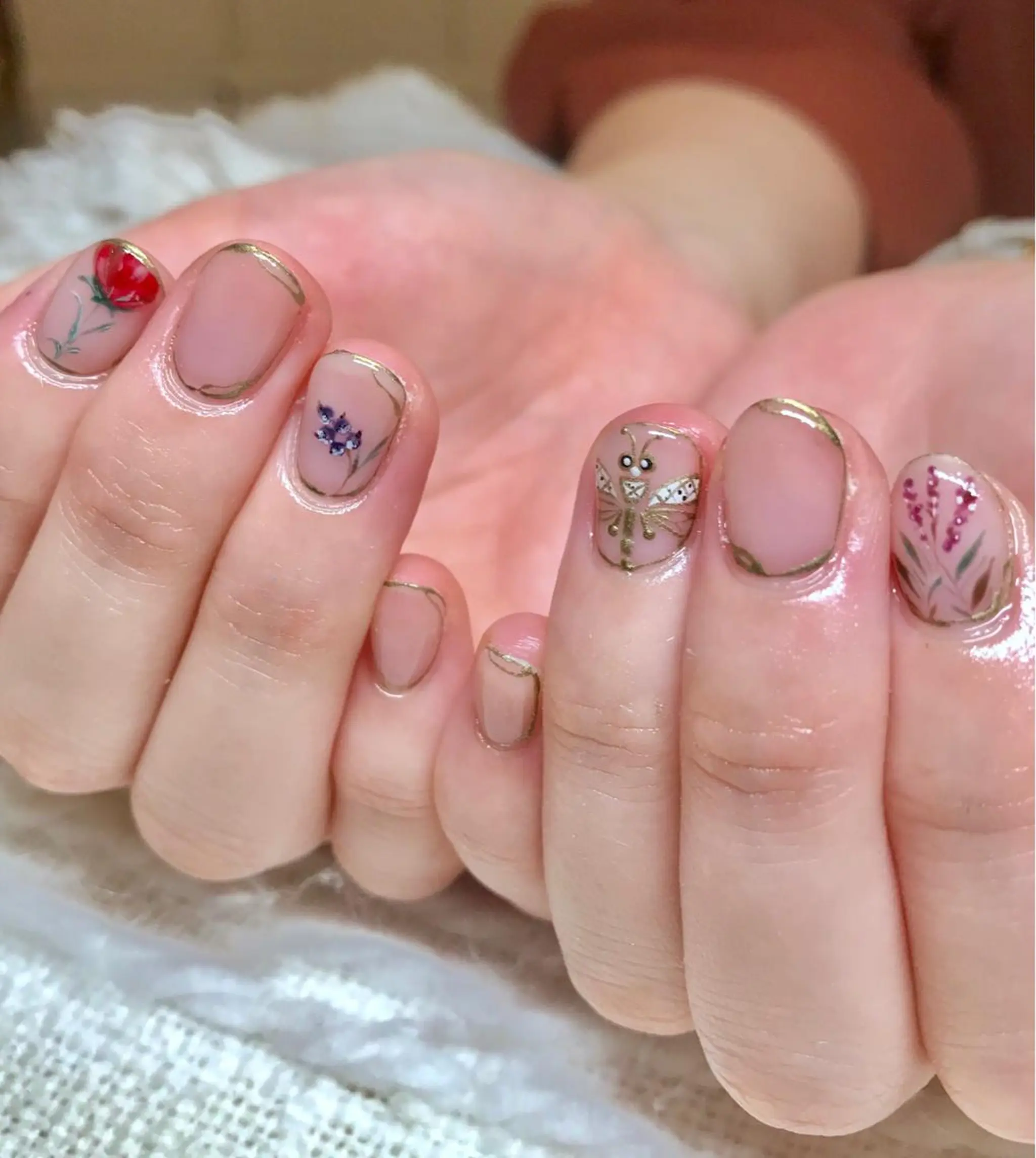 ショート ネイル マツエク・マツパ フラワーネイル nail&eye Aoのマツエク・マツパデザイン