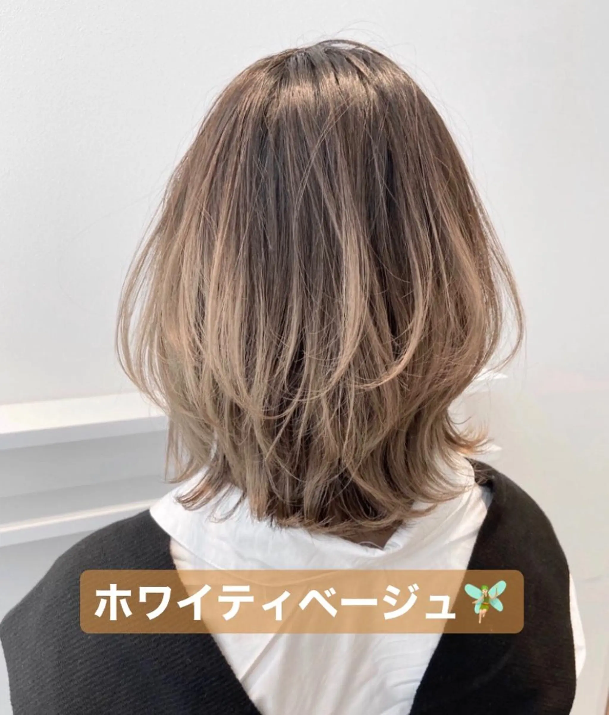 セミロング カラー ブリーチ 透明感カラー ハイライトカラー ハイライト I know所属・木下 奈々のヘアスタイル