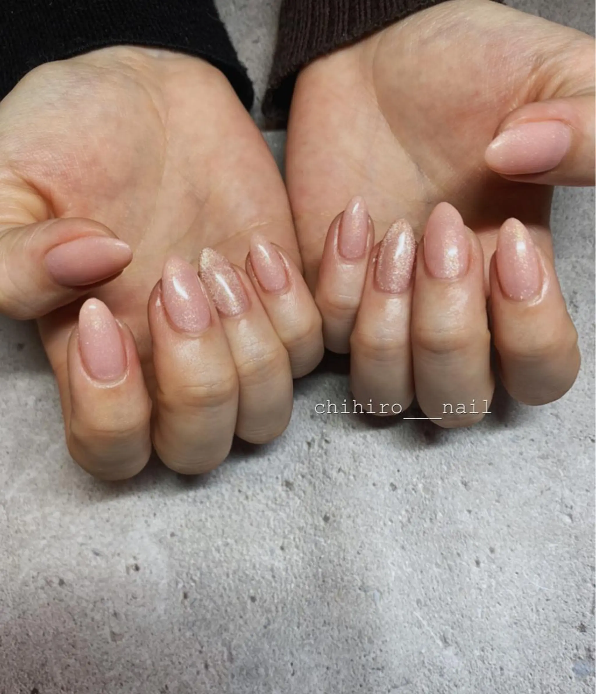 ショート カラー ネイル アートネイル フレンチネイル ジェルネイル マグネットネイル ニュアンスネイル beauty salon ma'am所属・chihiro 小路ネイルのネイルデザイン