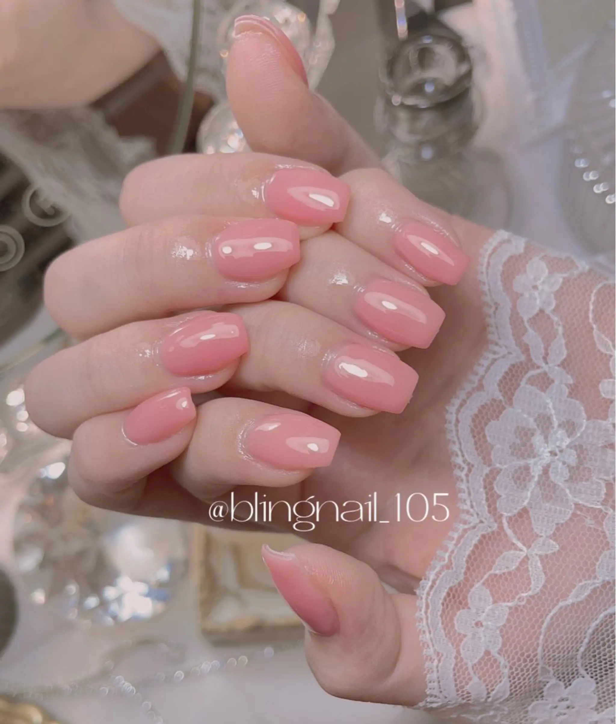 ネイル ハンドネイル 23時まで❤︎韓国、 ワンホンネイルのネイルデザイン