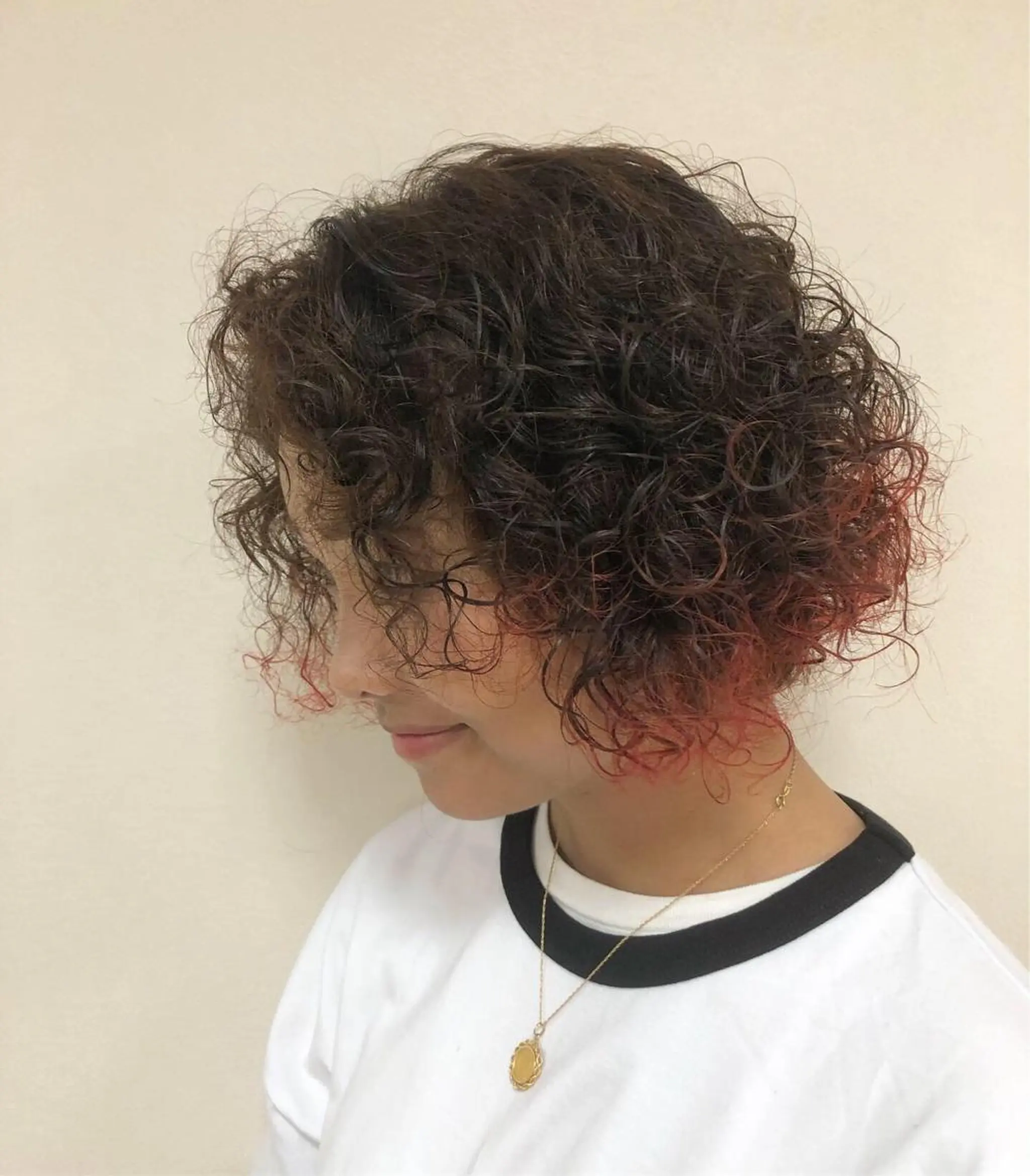ミディアム カラー パーマ ヘアアレンジ ミディアムパーマ オレンジ スパイラルパーマ enurk店 🍋 丸谷みく♥のその他イメージ