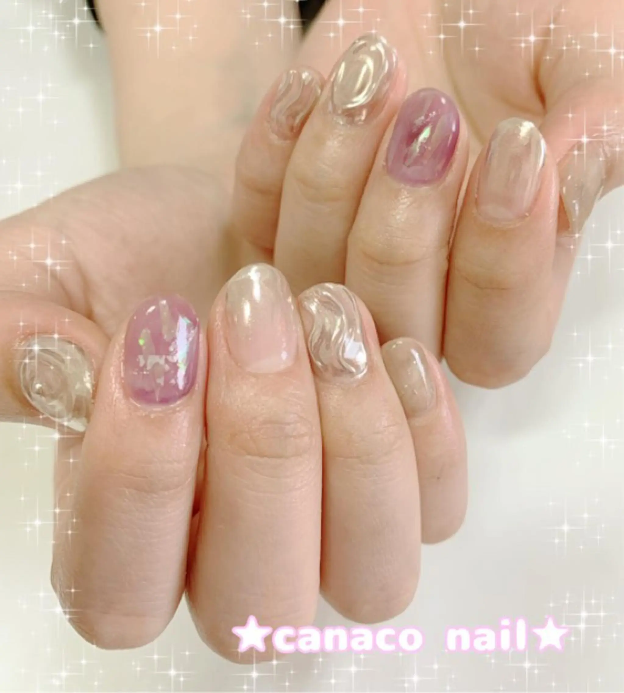 ネイル アートネイル ジェルネイル パラジェル ストーンネイル ハンドネイル ハンドケア Felice所属・ベテランネイル cnc  nailのネイルデザイン