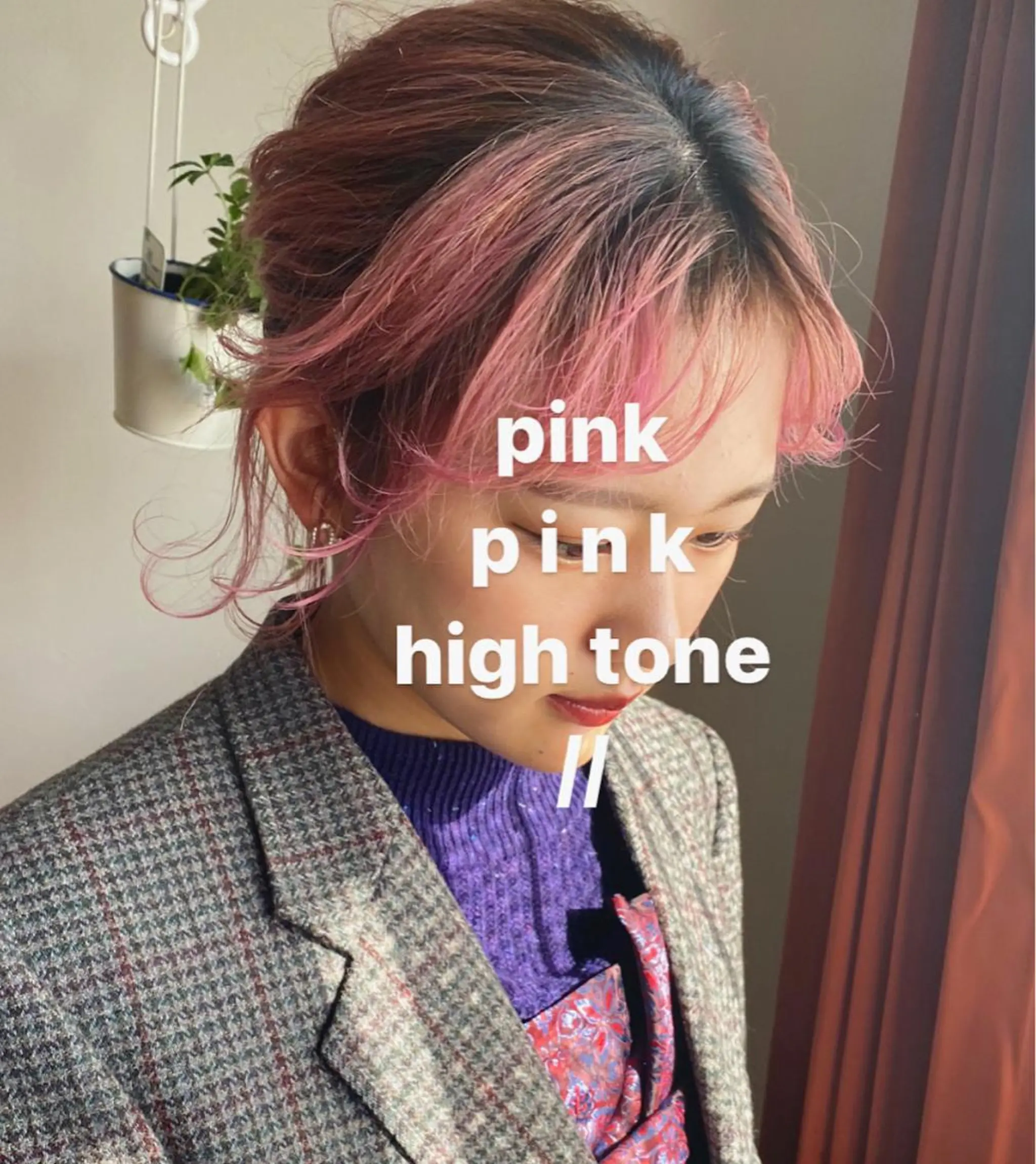 ミディアム カラー ヘアアレンジ ハイトーンカラー ピンクカラー 韓国風ヘア ヘアカラー トリートメント ヘッドスパ パーマ指名No1 /namiのヘアスタイル