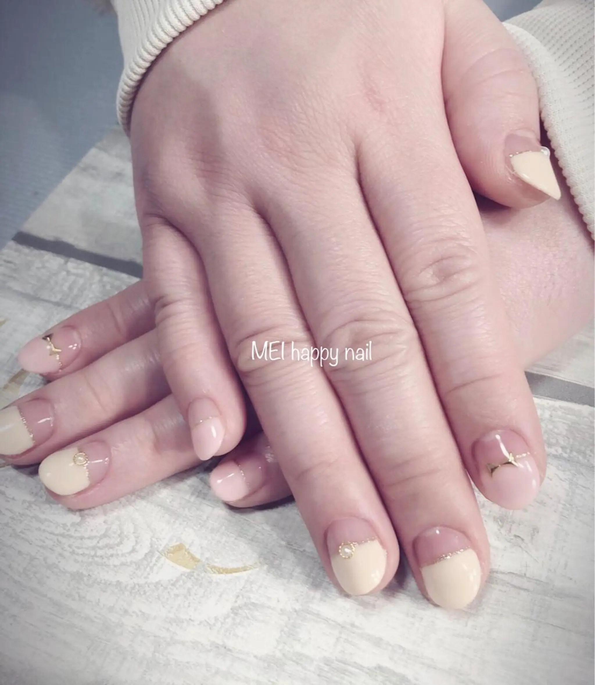 ネイル ハンドケア 北浦和 自爪育成ケアのネイルデザイン