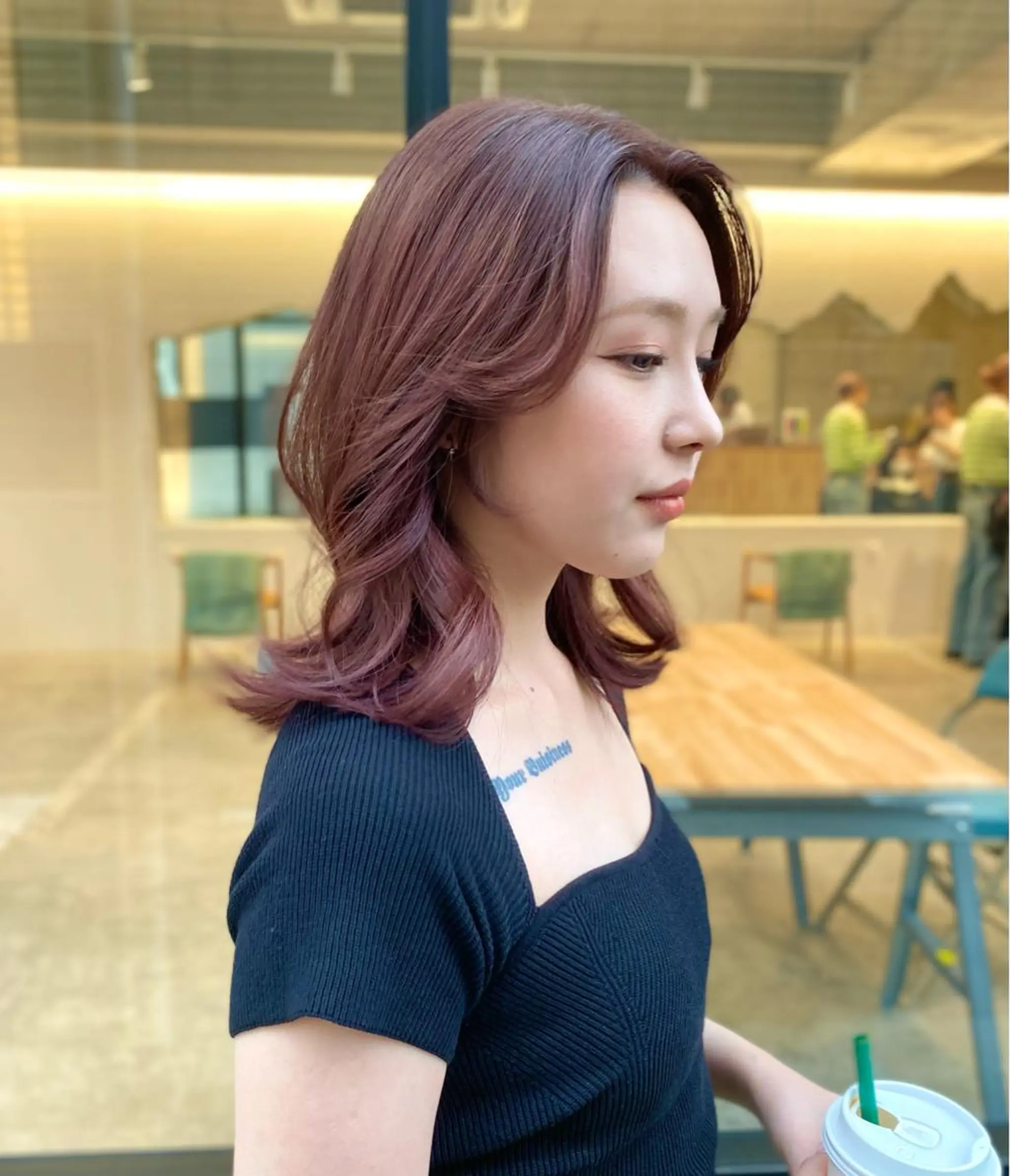 ミディアム カラー カット ヘアカラー トリートメント レイヤー/柔色 カラー/SAkiのヘアスタイル