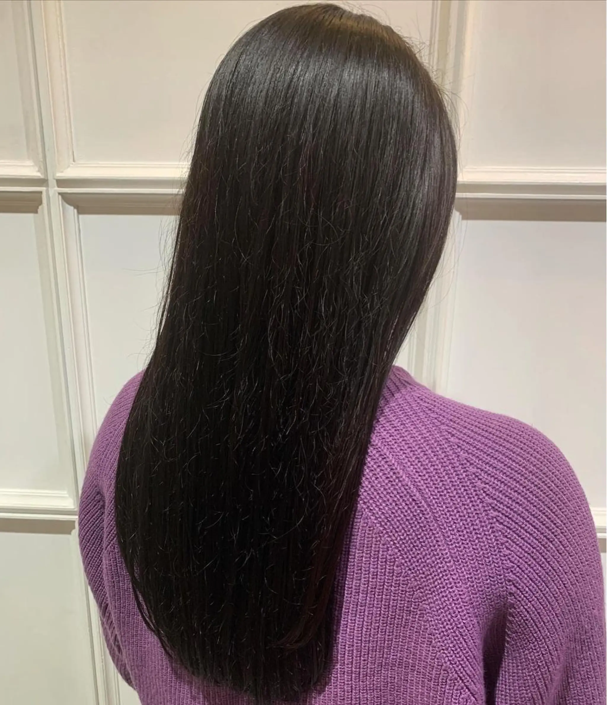 ロング カラー 黒髪 ブラウンカラー カット トリートメント 髪質改善カラー&TR 縮毛矯正/弱酸性矯正のヘアスタイル