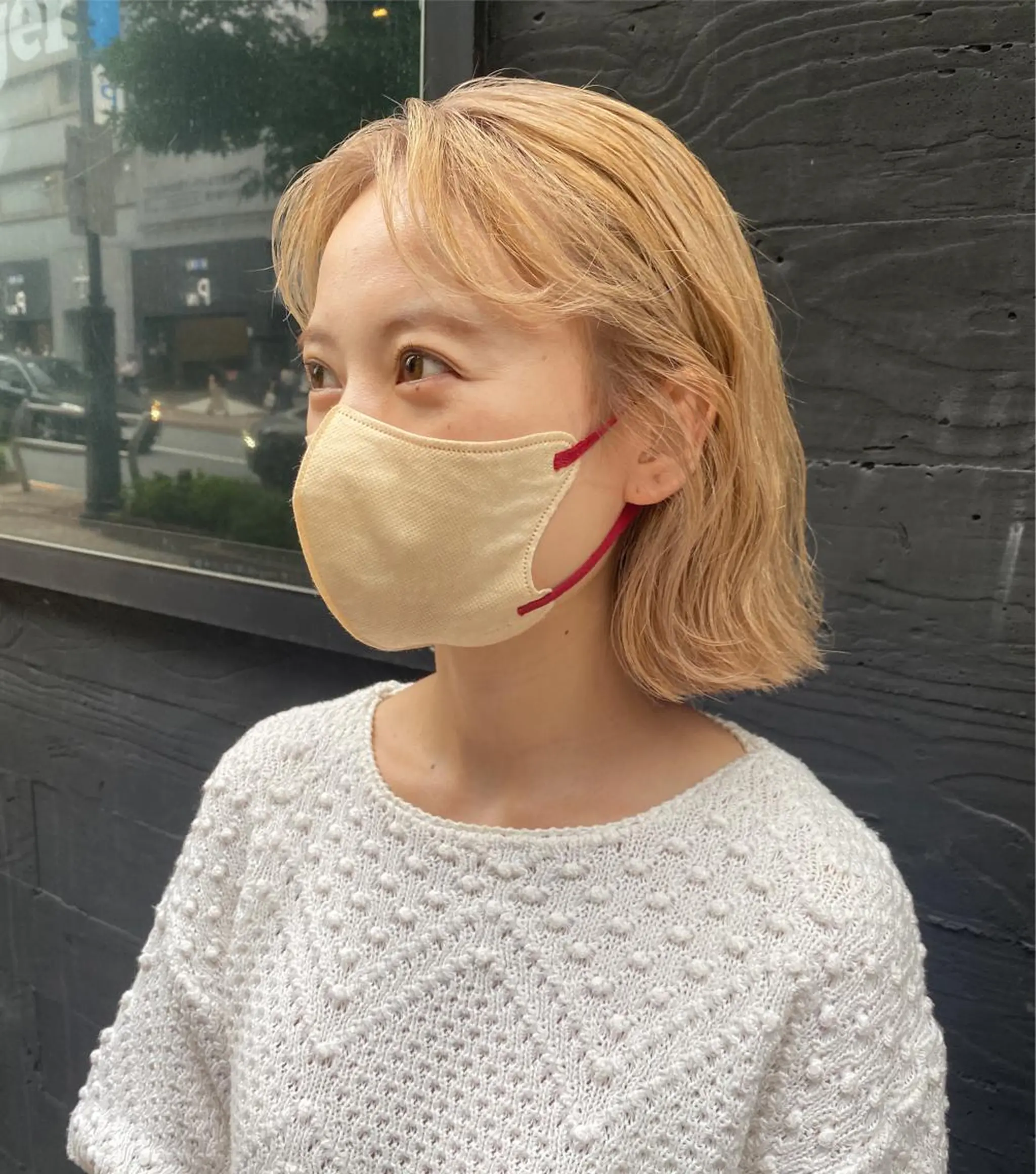 ミディアム 切りっぱなしボブ ボブ カット ヘアカラー トリートメント やまもと さえのヘアスタイル