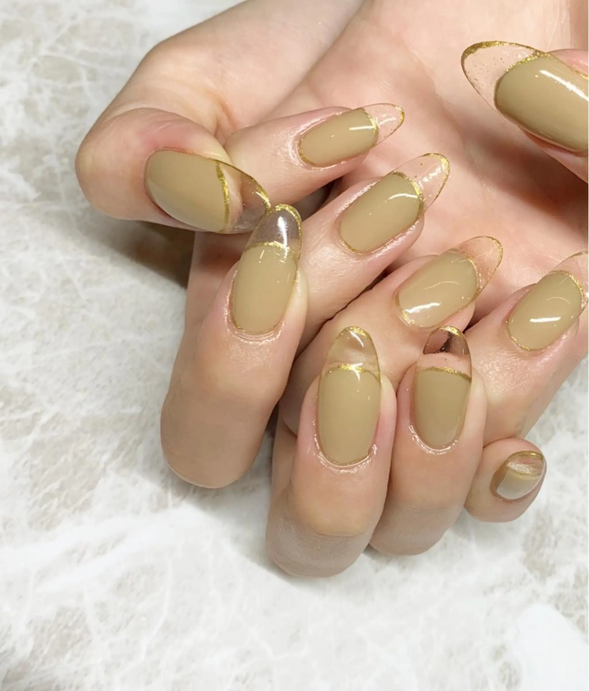 ネイル アートネイル ブルー クリアネイル ジェルネイル パラジェル Nail salon Ramo所属・松田 祥子のネイルデザイン