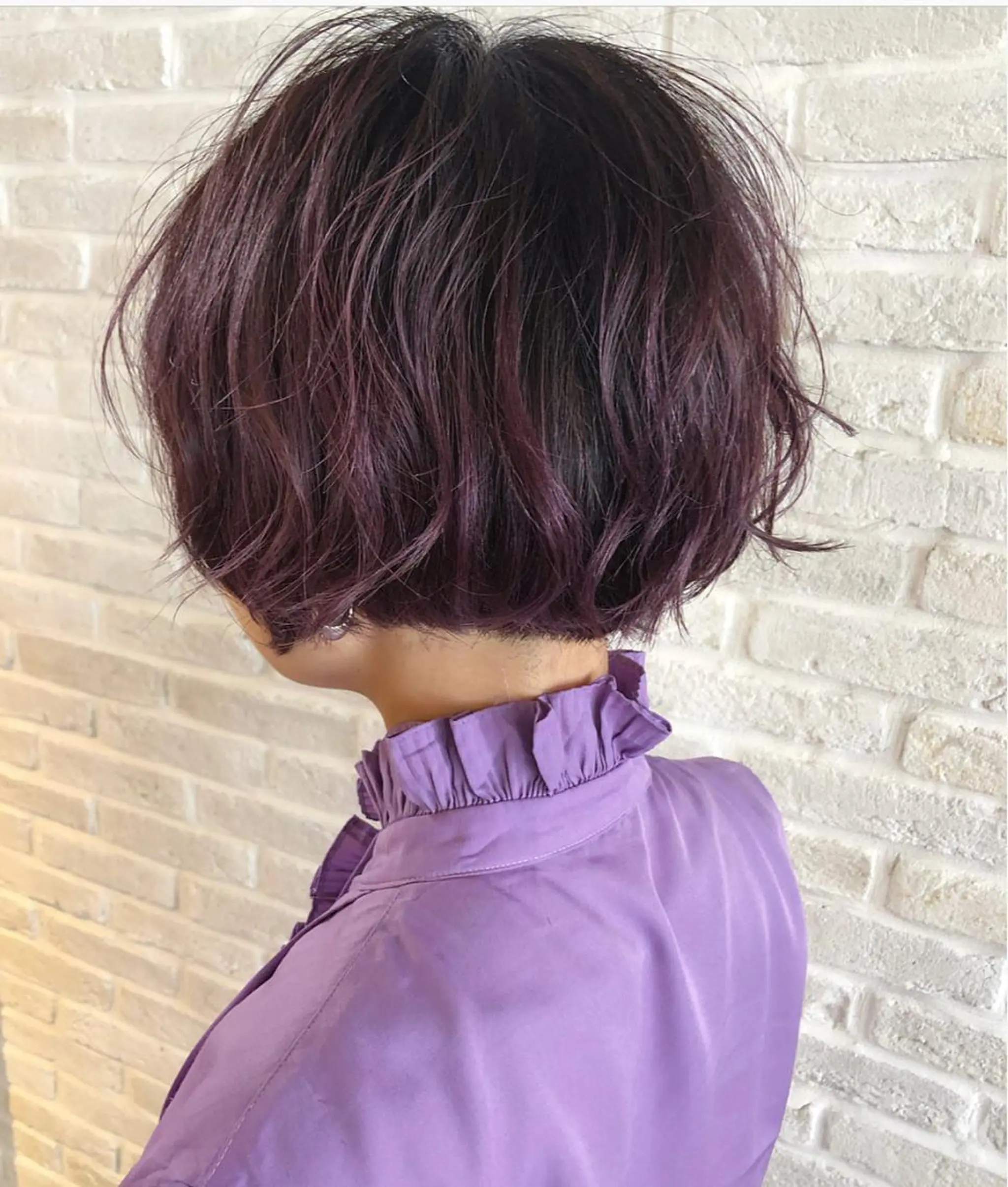 ショート カラー ハイライトカラー ピンクカラー バイオレットカラー バイオレットピンク ハイライト hair salon Ranun髪質改善のヘアスタイル