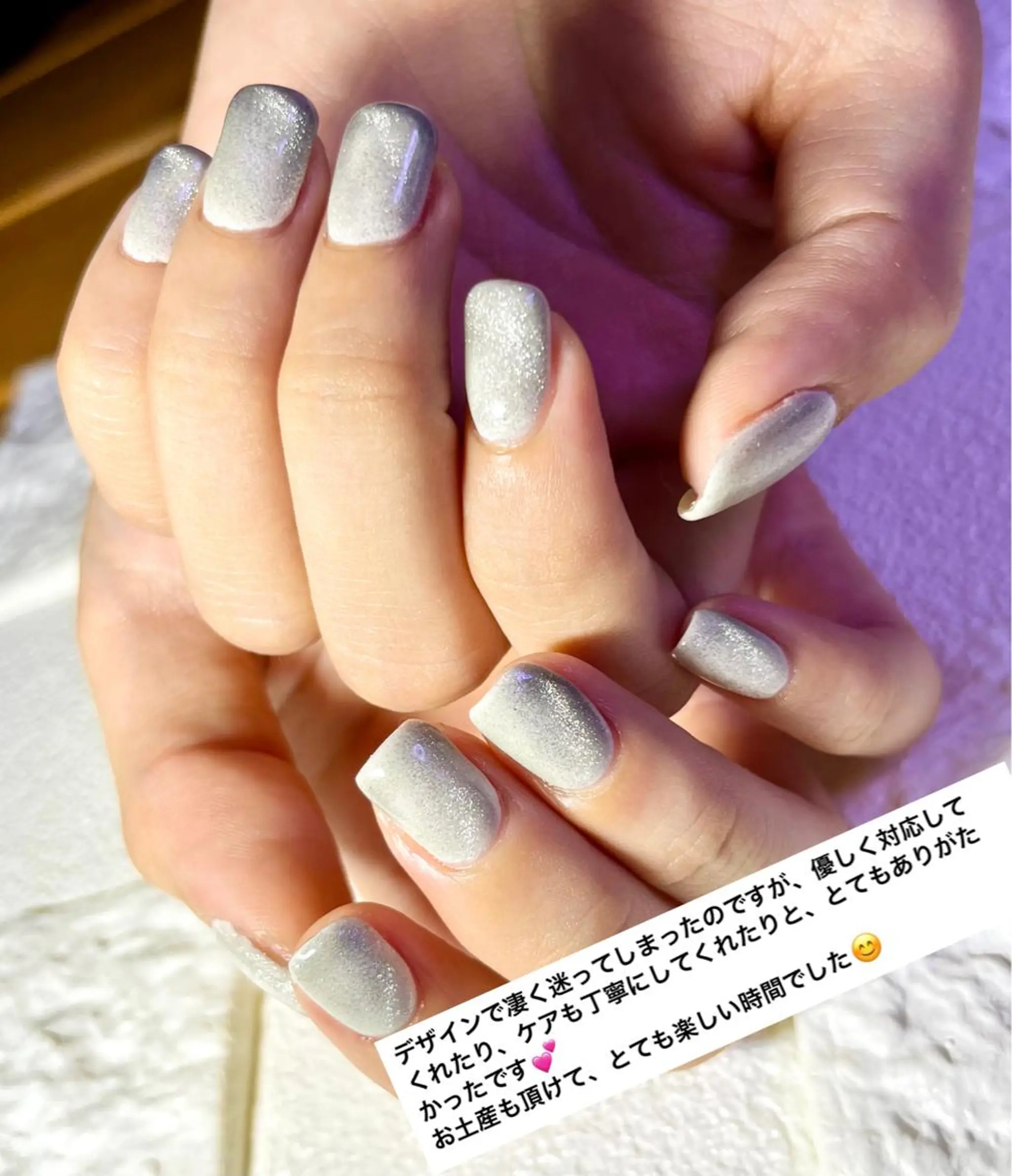 ミディアム ネイル キラキラネイル マグネットネイル まり りぃ〜んのネイルデザイン