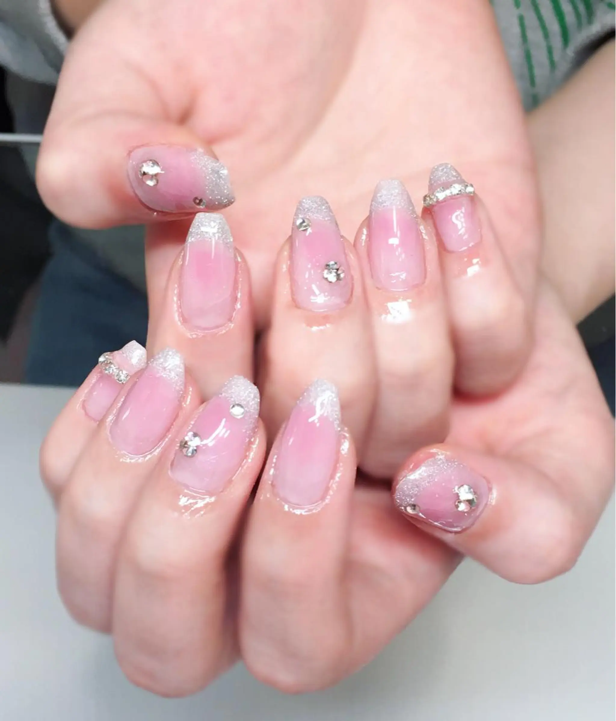 ネイル チークネイル ジェルネイル ピンク ワンホンネイル 冬ネイル Nyanco Nailのネイルデザイン