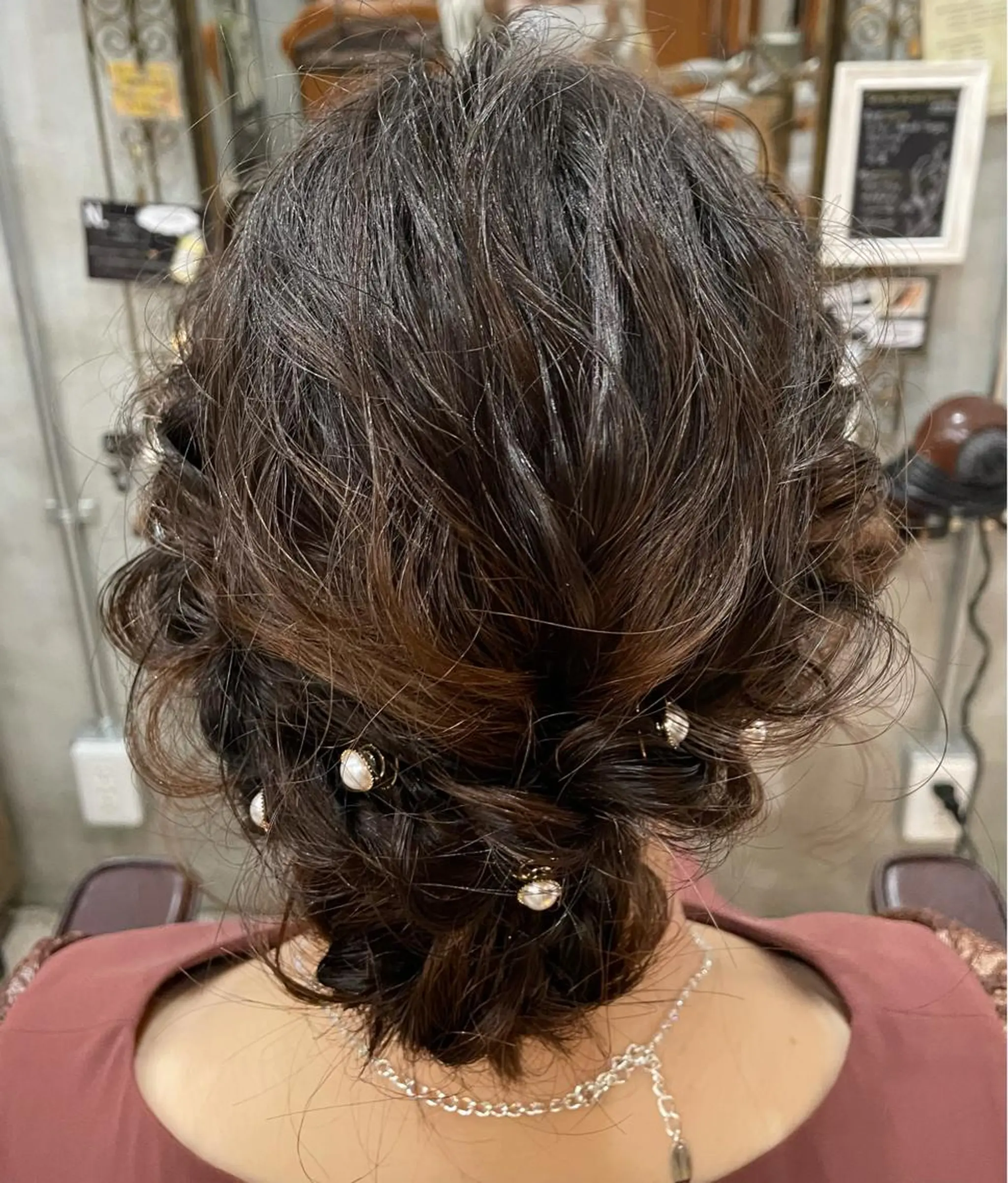 ミディアム ヘアアレンジ ヘアセット 【ピンク/韓国ヘア/ ヘアセット】亜海のヘアスタイル