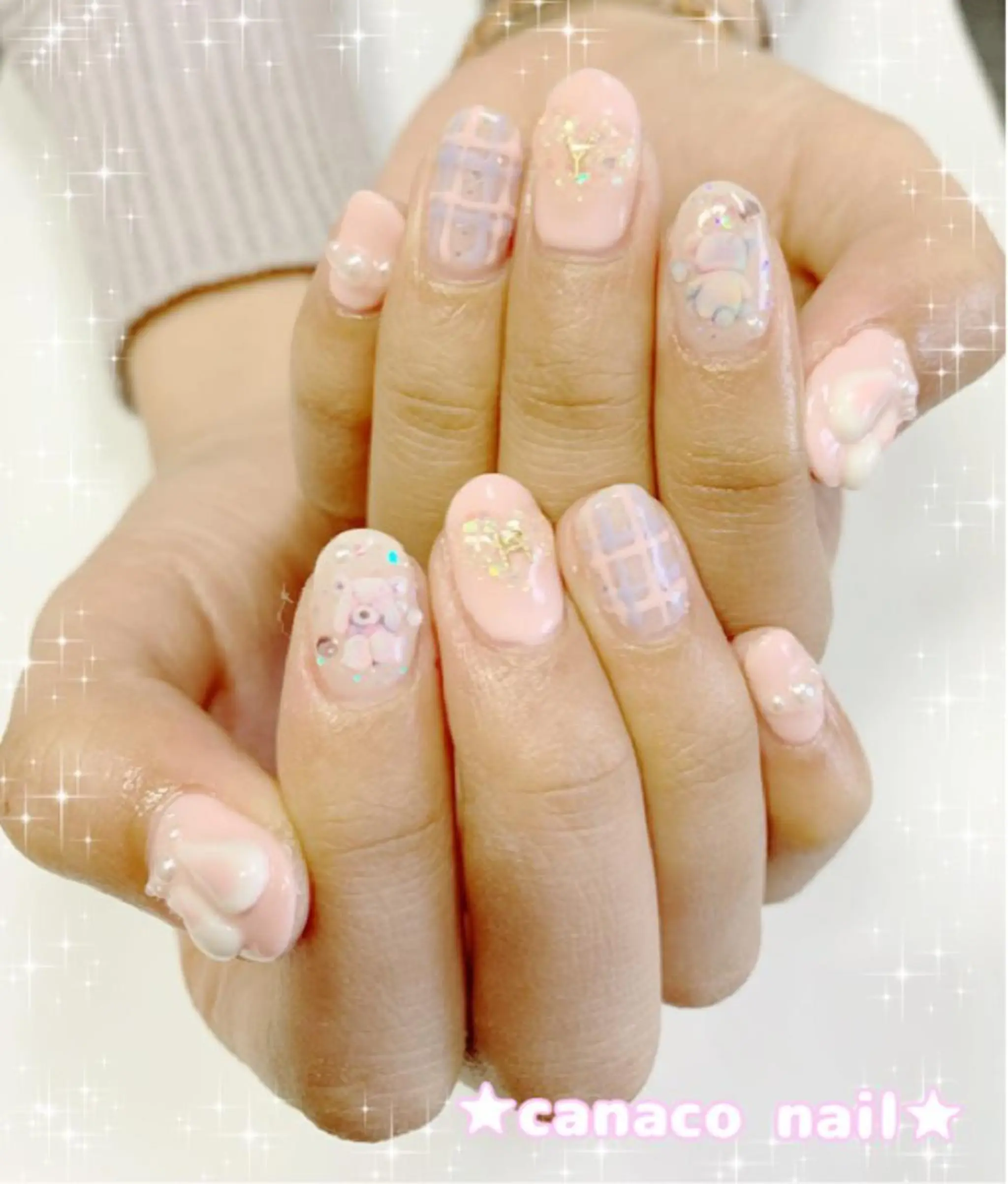 ネイル アートネイル ジェルネイル パラジェル ストーンネイル ハンドネイル ハンドケア Felice所属・ベテランネイル cnc  nailのネイルデザイン