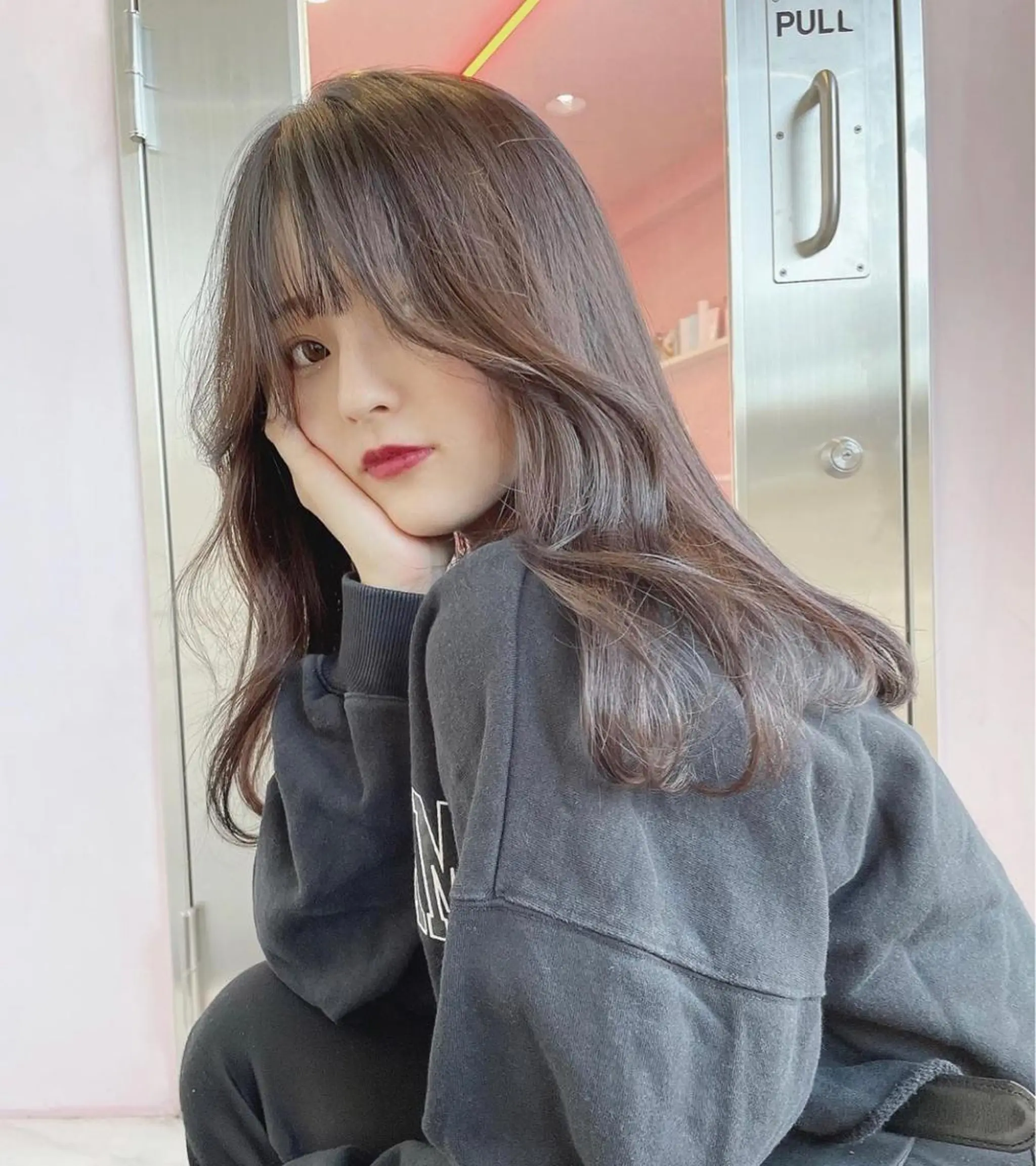 セミロング カラー 透明感カラー 心斎橋/ブリーチ minamiのヘアスタイル