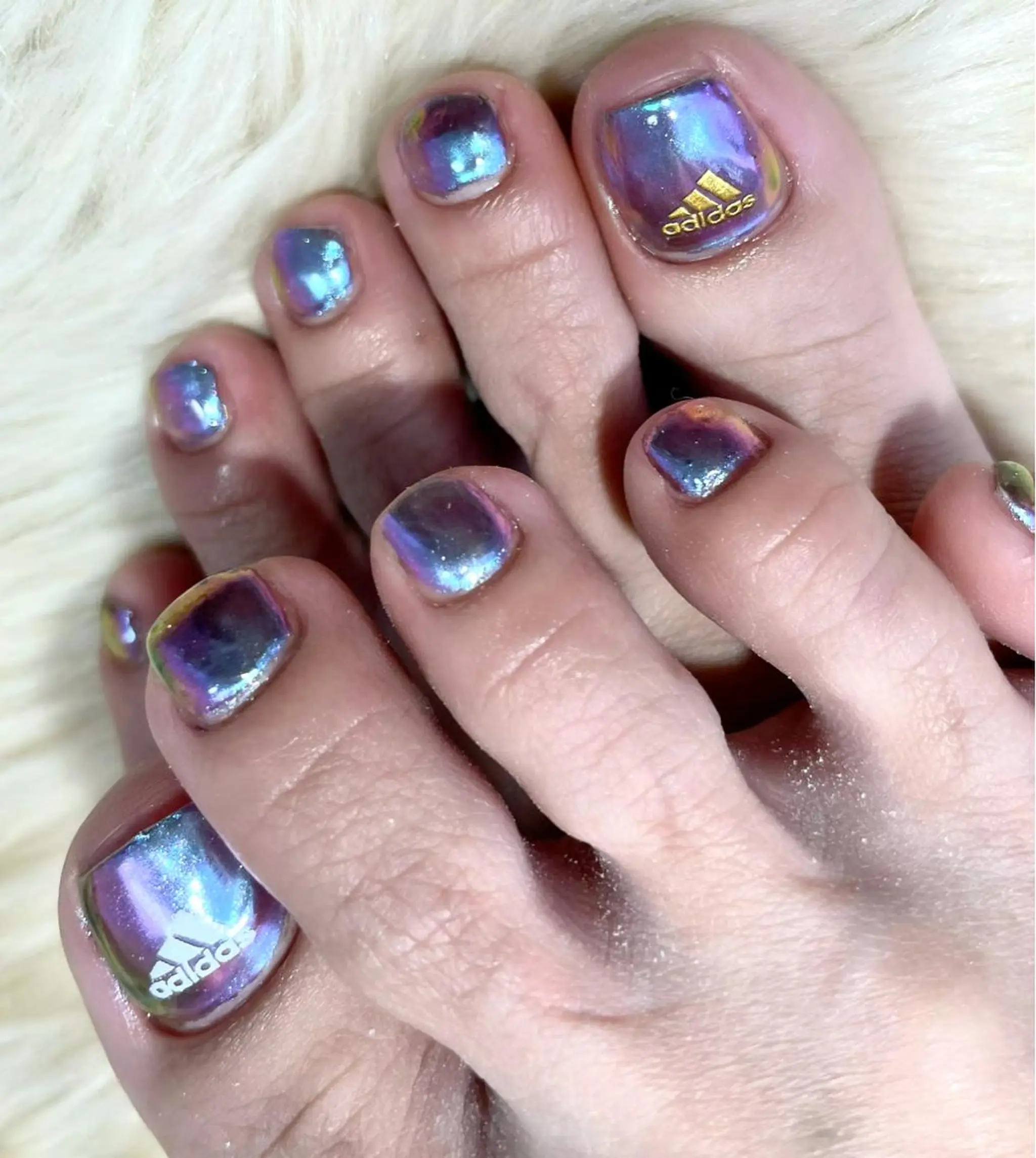 ネイル フットネイル ミラーネイル はるひな ねいるのネイルデザイン