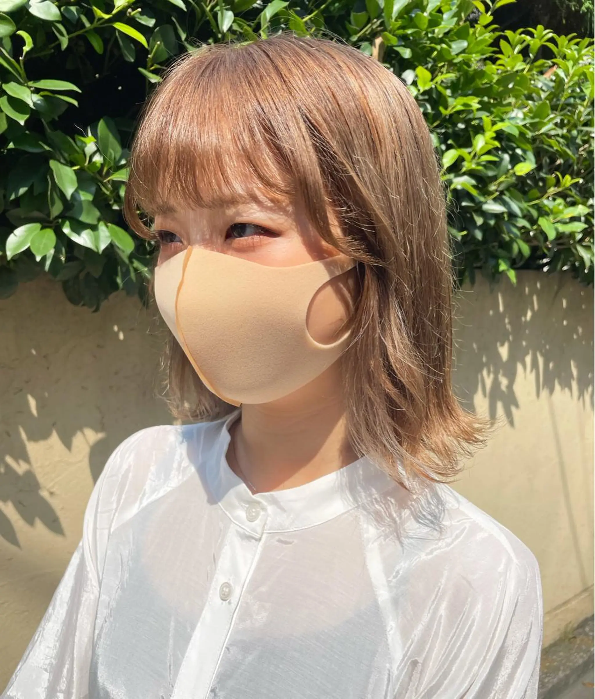ショート カラー ヘアアレンジ ベージュカラー ブリーチ ミルクティーベージュ 髪質改善カラー&TR 縮毛矯正/弱酸性矯正のヘアスタイル