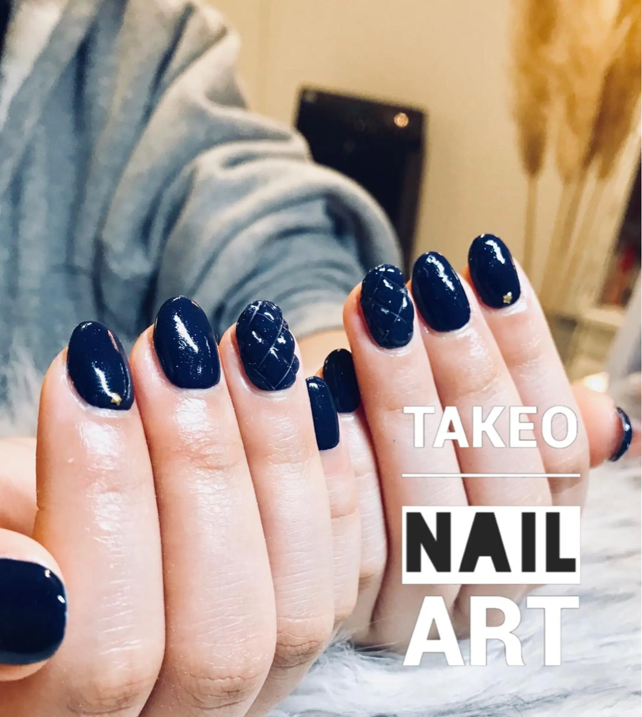 ショート ネイル ネイビー nail&eye Aoのマツエク・マツパデザイン