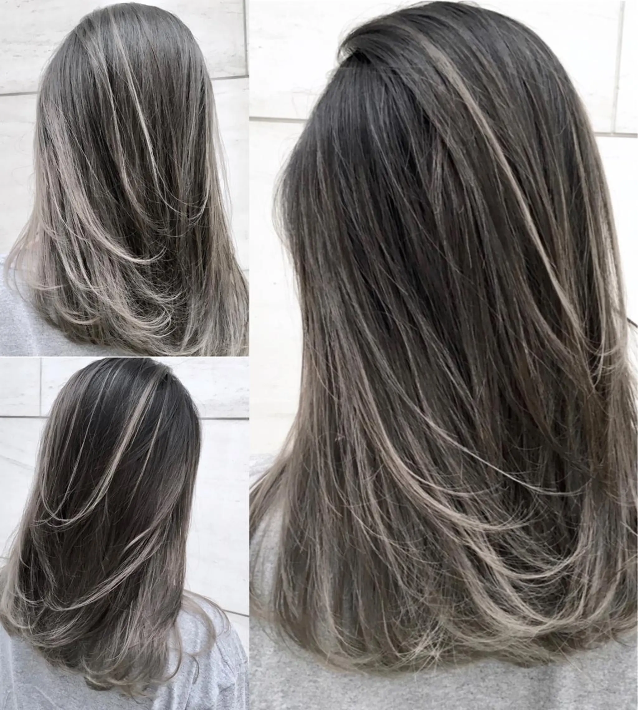 ミディアム カラー ヘアアレンジ アッシュ アッシュグレー アッシュグレージュ グレージュ ハイライトカラー ヘアカラー ブリーチ＆カラーが 得意☀️望月宣雄☀️のヘアスタイル