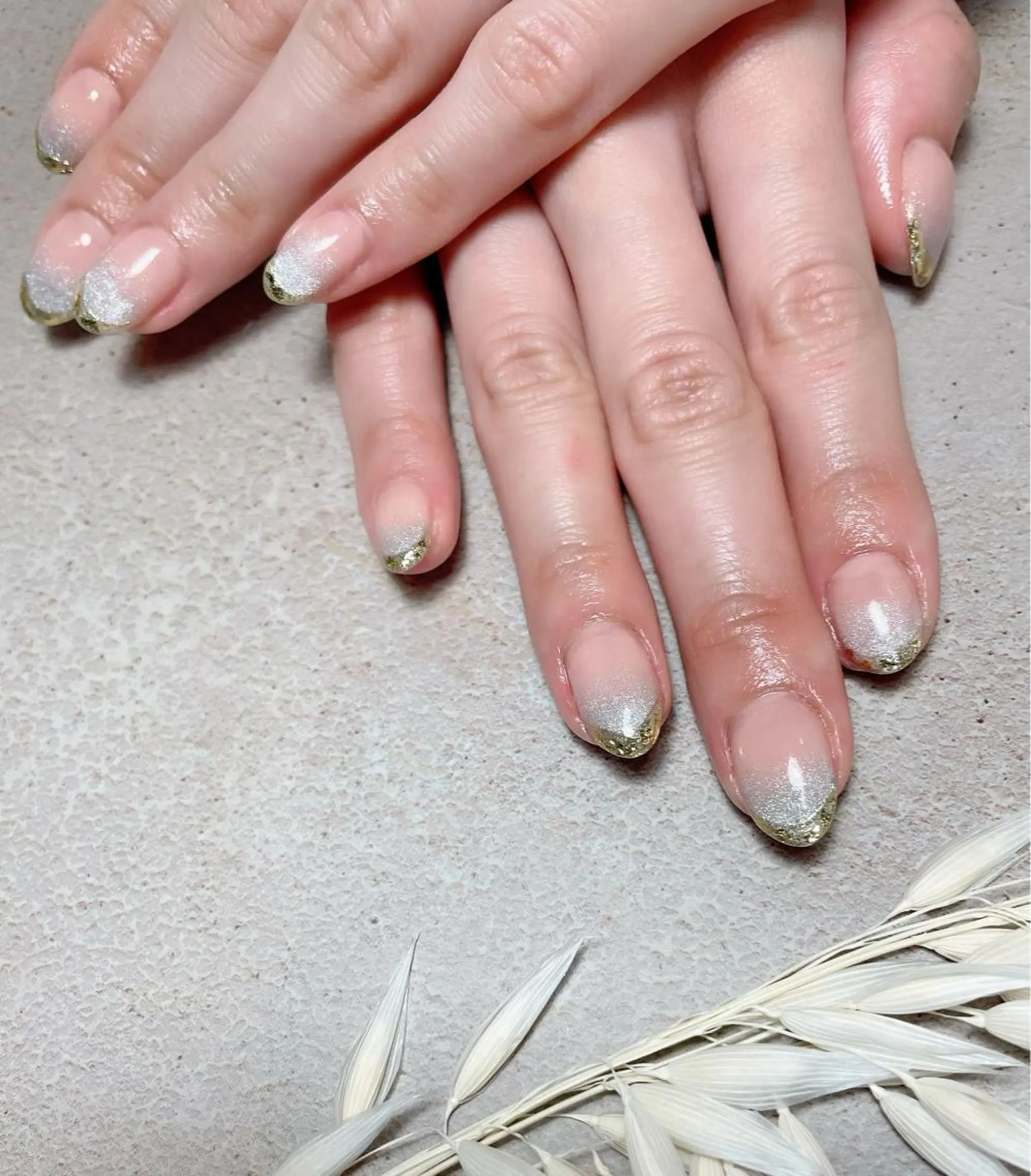 ネイル フレンチネイル ガラスフレンチ マグネットネイル nailsalon SIMB.のネイルデザイン