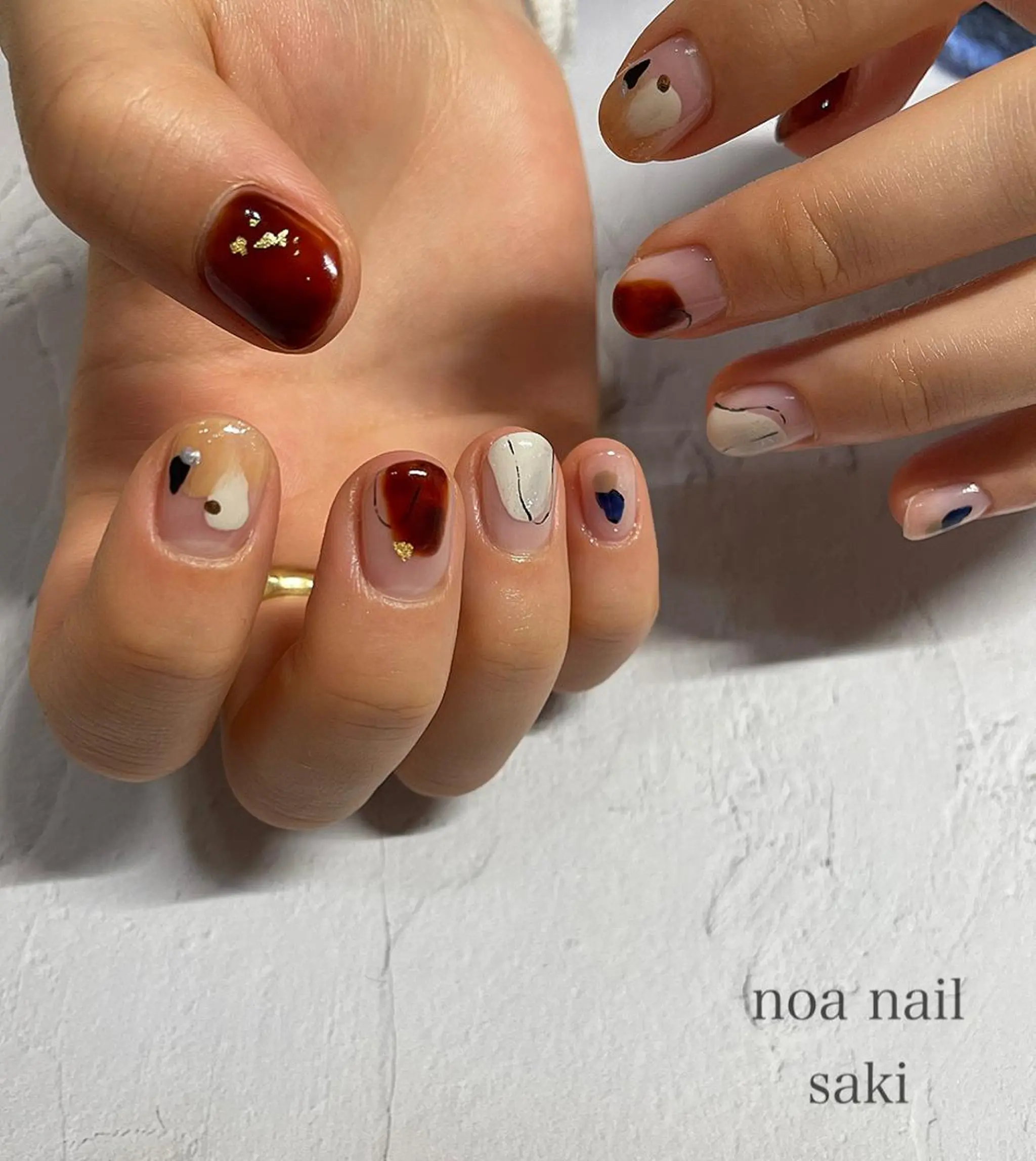 ネイル アートネイル オーロラネイル カジュアル ジェルネイル 氷ネイル・うるうるネイル nailsalon noa所属・nailsalon noaのネイルデザイン