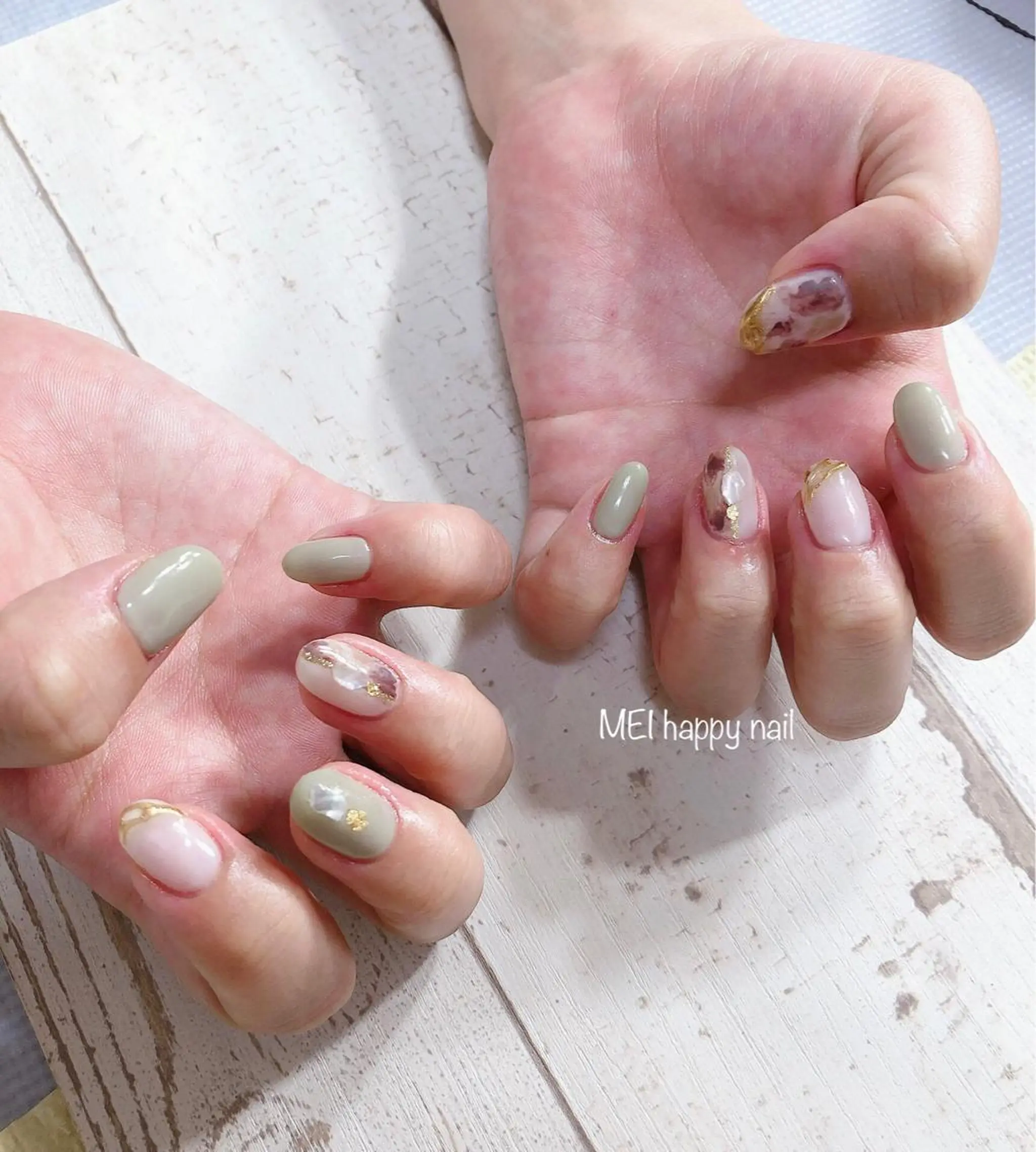 ネイル 北浦和 自爪育成ケアのネイルデザイン