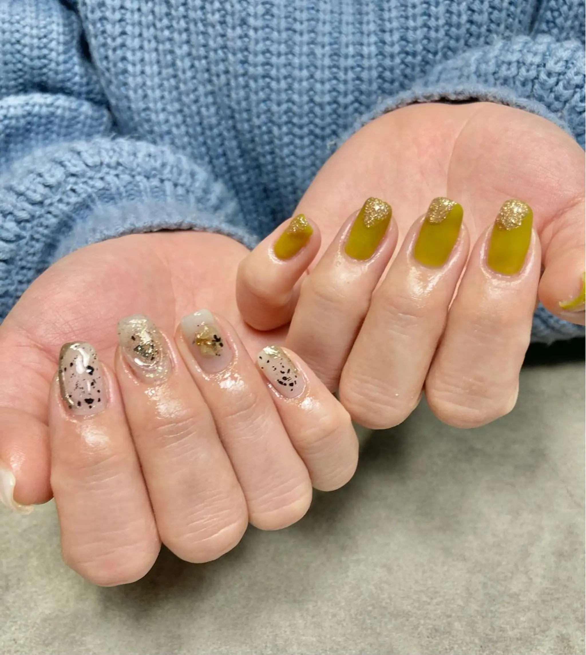 ネイル グリーン ニュアンスネイル ピスタチオネイル salon de oct.のネイルデザイン