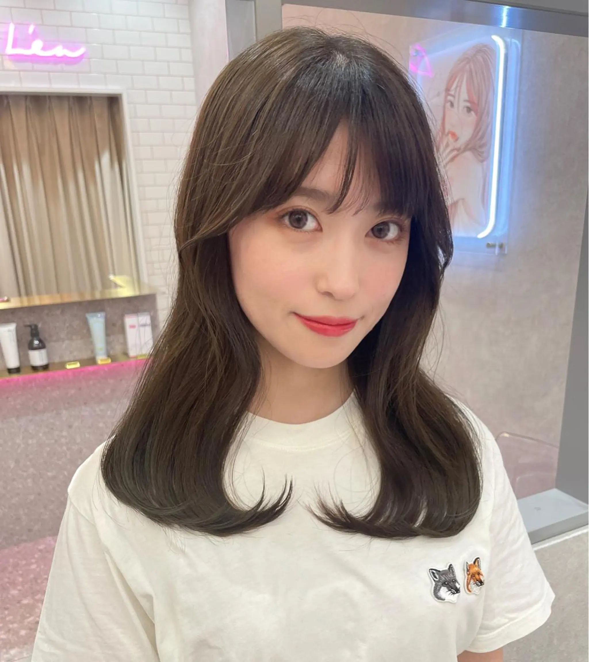 ミディアム 韓国風カラー エクステ 髪質改善 韓国風ヘア トリートメント Lond  mare 🦋ayana🦋のヘアスタイル