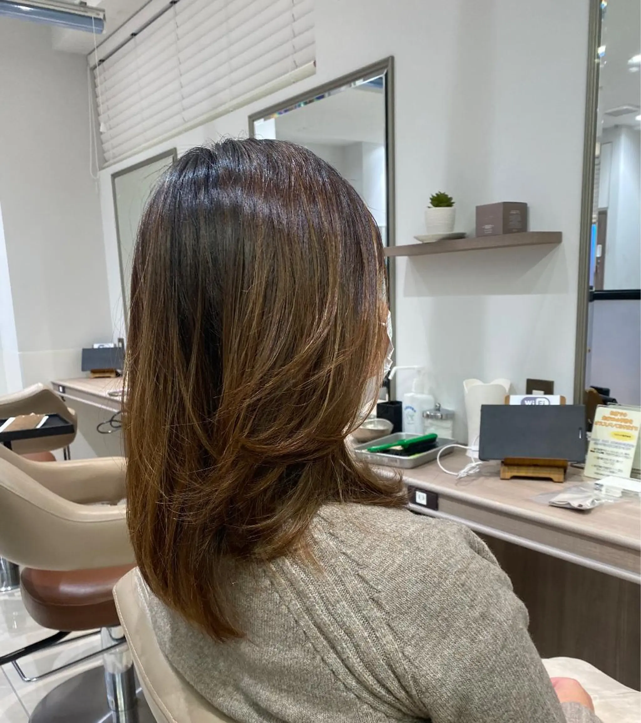 セミロング カラー Ash 銀座店所属・骨格補正カット /マンツーマン/のヘアスタイル