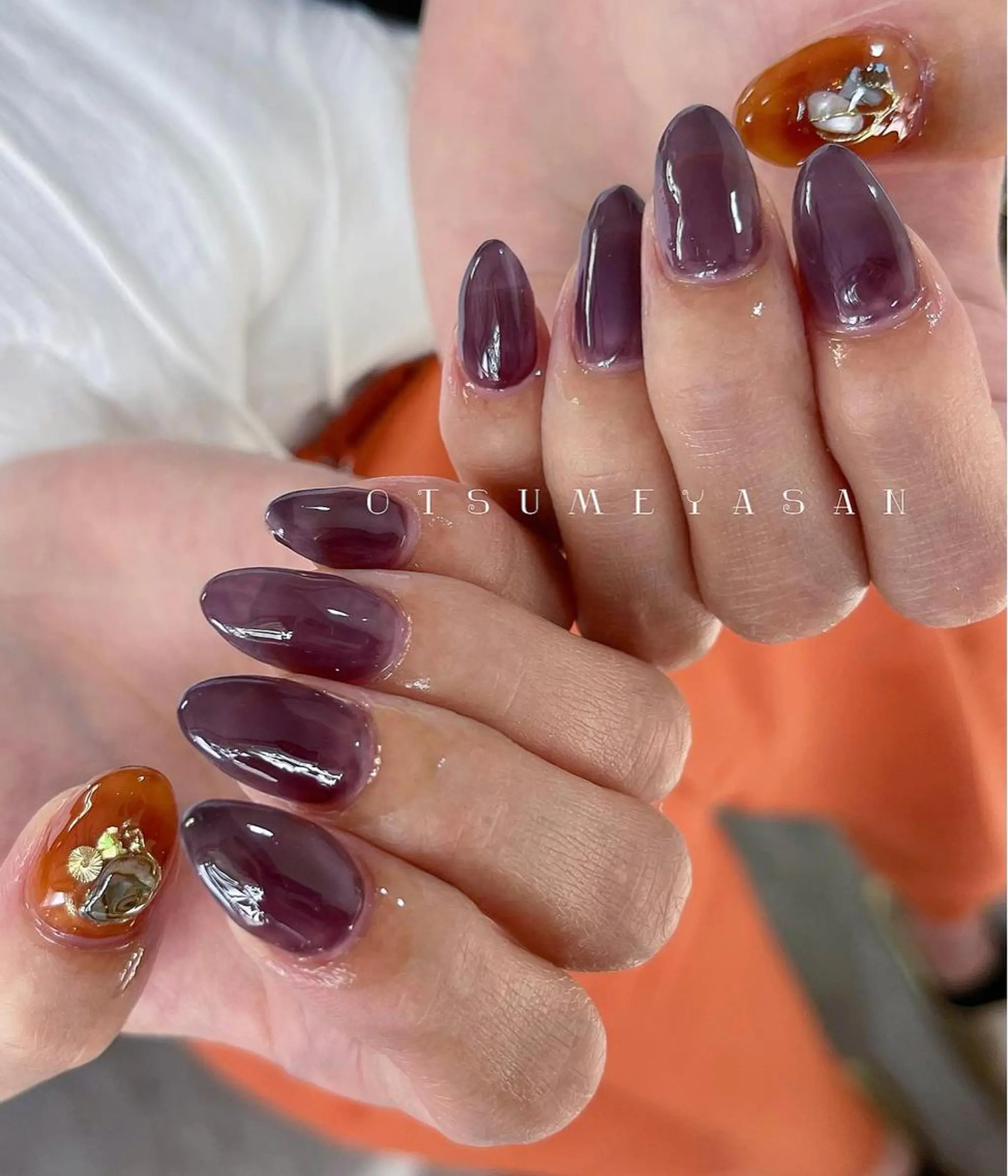 ネイル オーロラネイル ジェルネイル 韓国ネイル マグネットネイル ミラーネイル otsumeyasan所属・わたなべ ちかのネイルデザイン