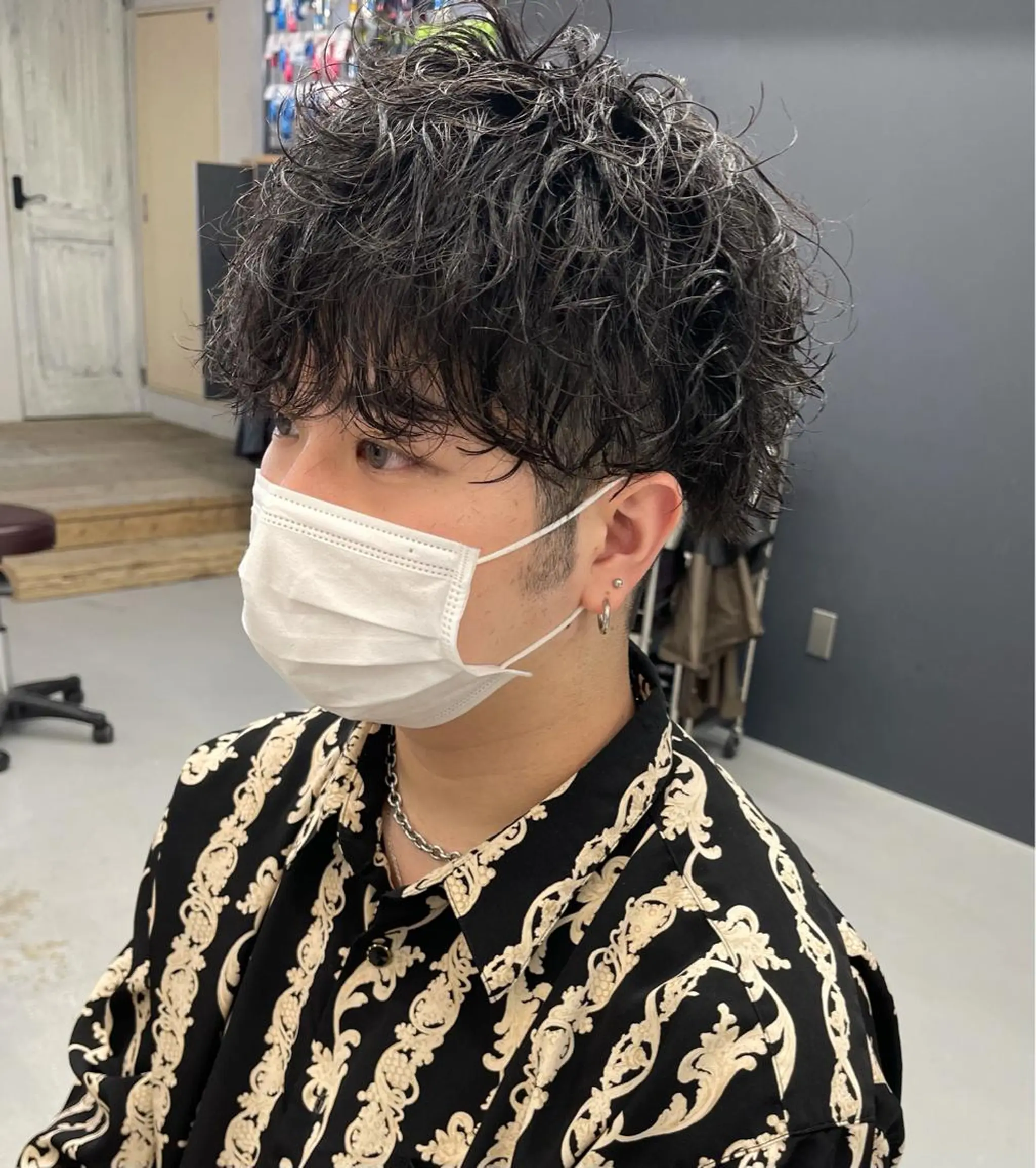 ショート パーマ メンズ カット パーマ 森本裕/オーナー/ スパイラルパーマのヘアスタイル