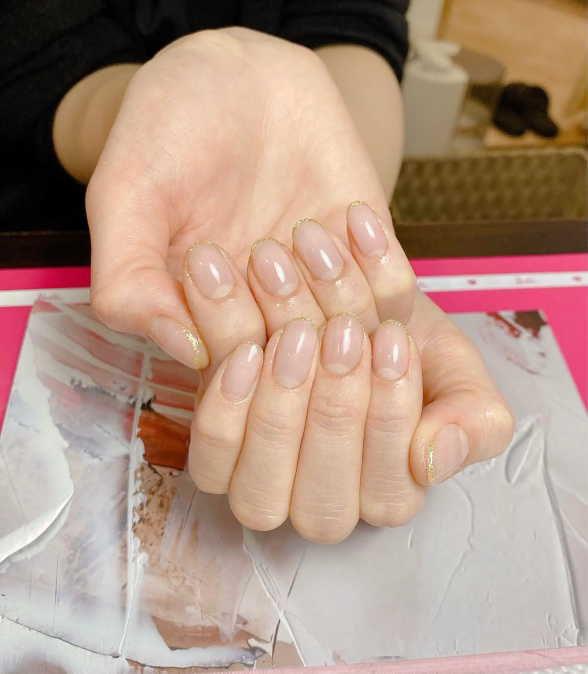 ネイル フレンチネイル ラメ(グリッター) Daria. nailのマツエク・マツパデザイン