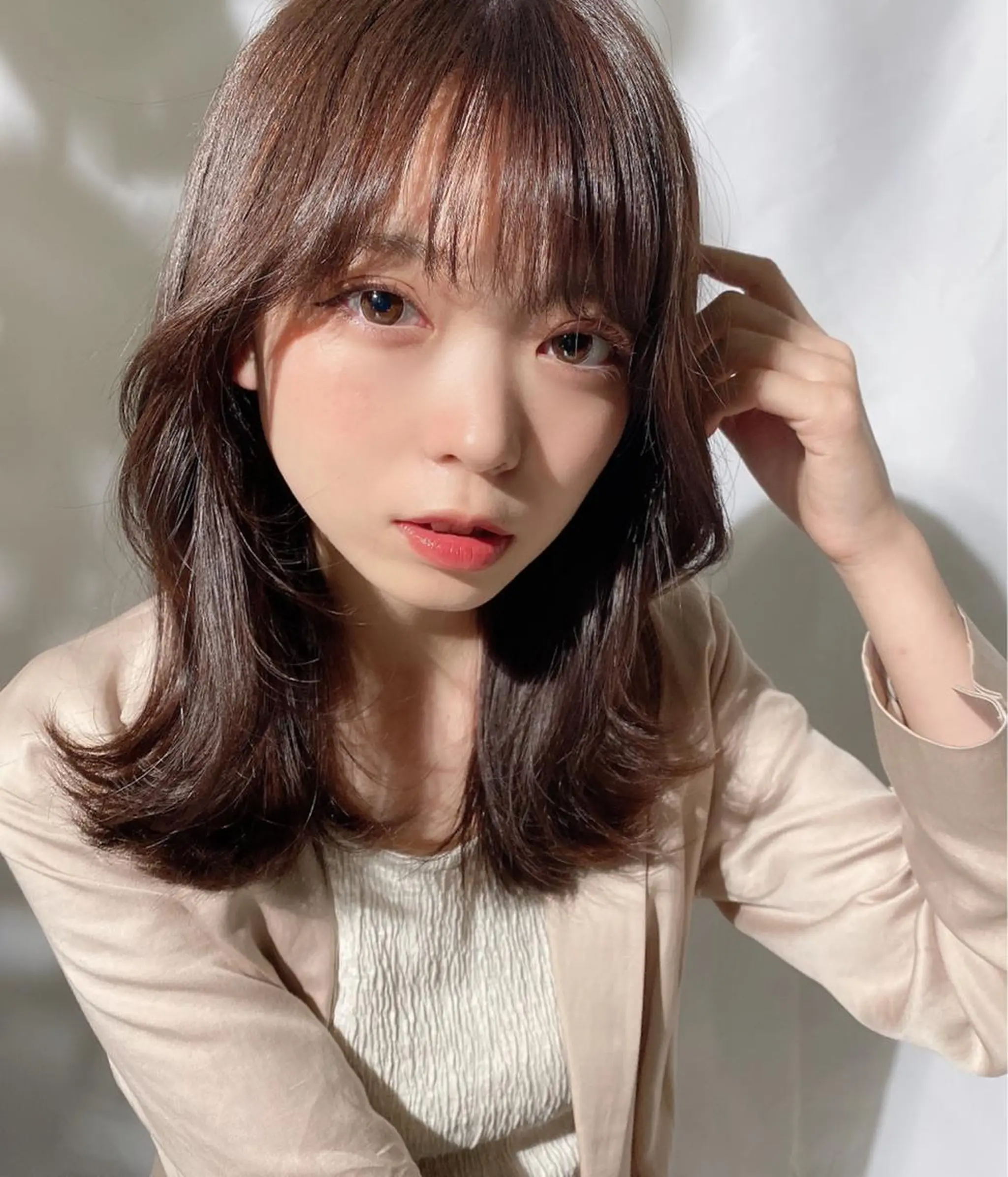 ミディアム くびれヘア シースルーバング 🧡くびれヘア/前髪 顔周り🧡久原結衣のヘアスタイル